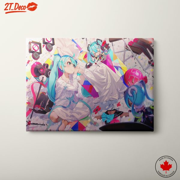 Cheerful Vocaloid Art with Colorful Background