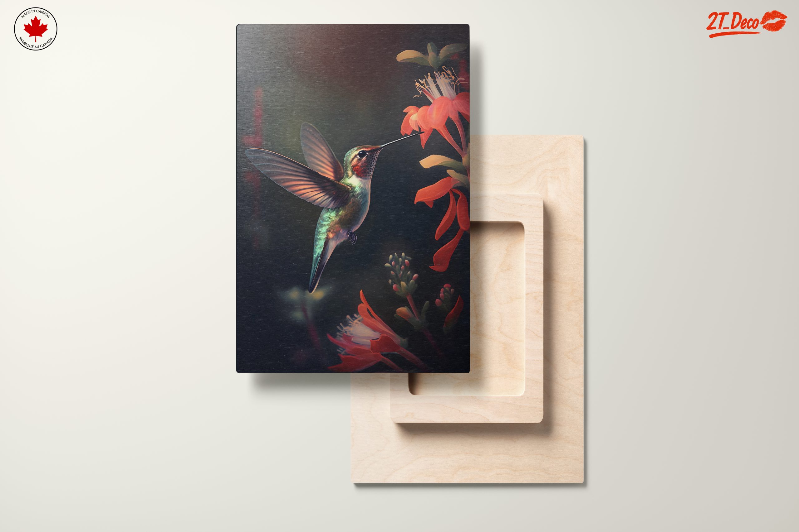 Realistic Hummingbird Near Vibrant Flowers - Image 11