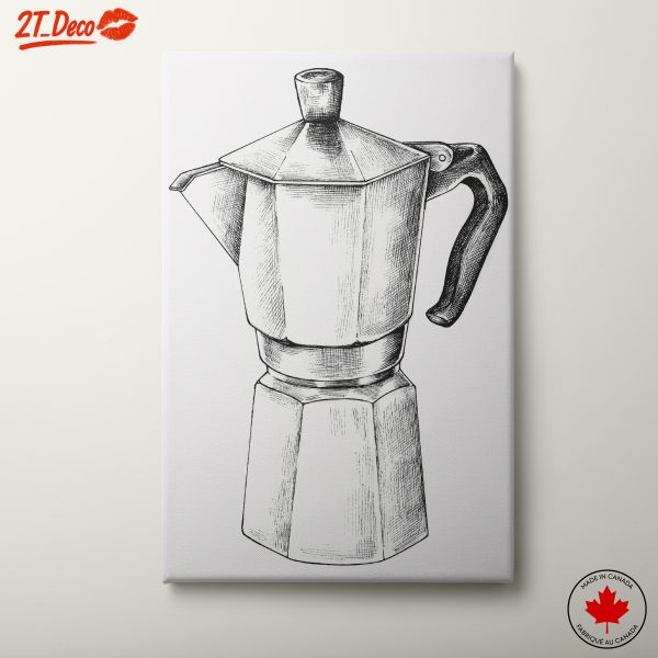 Stylized Coffee Maker Artwork