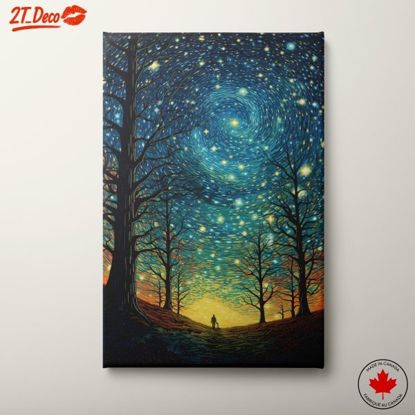 Starry Night Abstract Landscape Art
