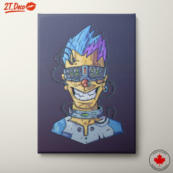Colorful Cartoon Character with Cyber Elements