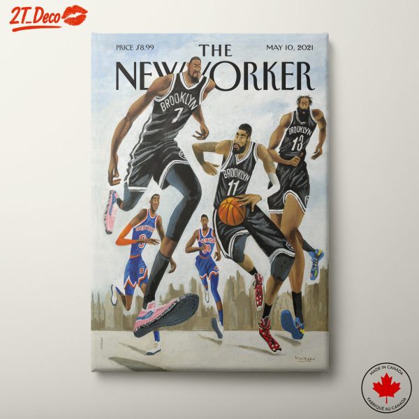 Brooklyn Basketball Players New Yorker Cover Art