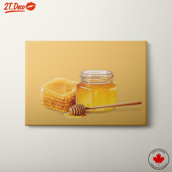 Stylized Honey and Honeycomb Illustration