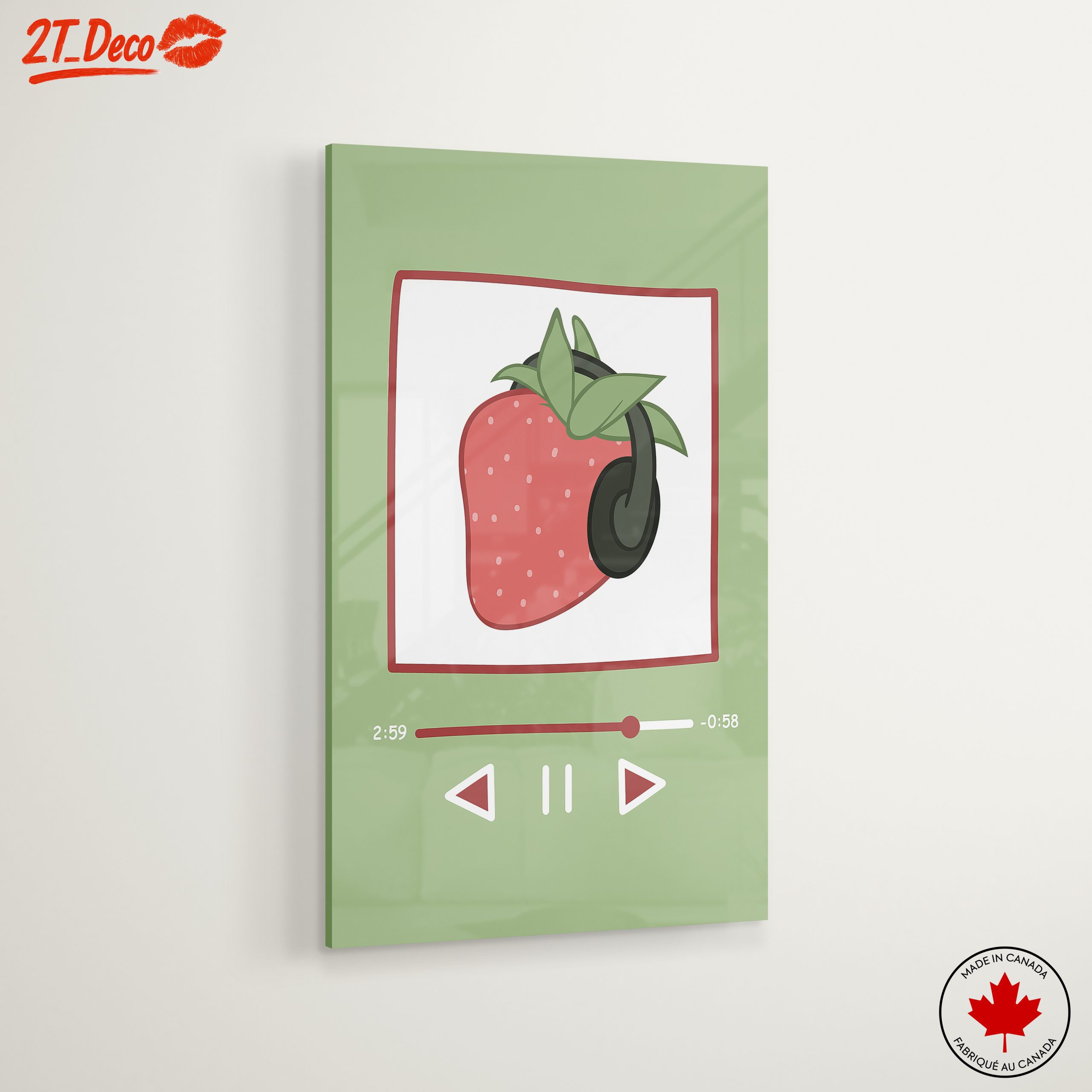 Strawberry Illustration with Headphones - Image 6