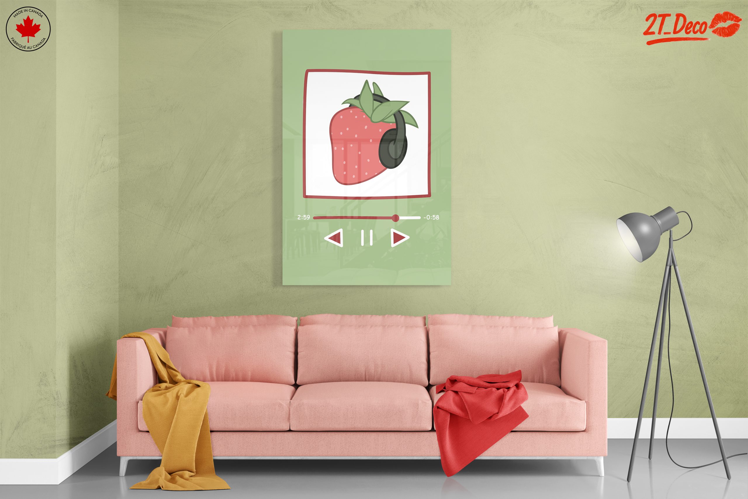 Strawberry Illustration with Headphones - Image 7