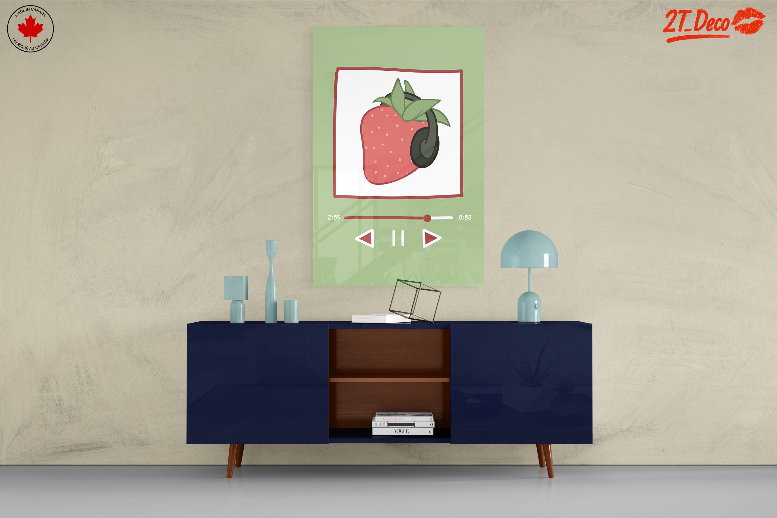 Strawberry Illustration with Headphones - Image 8