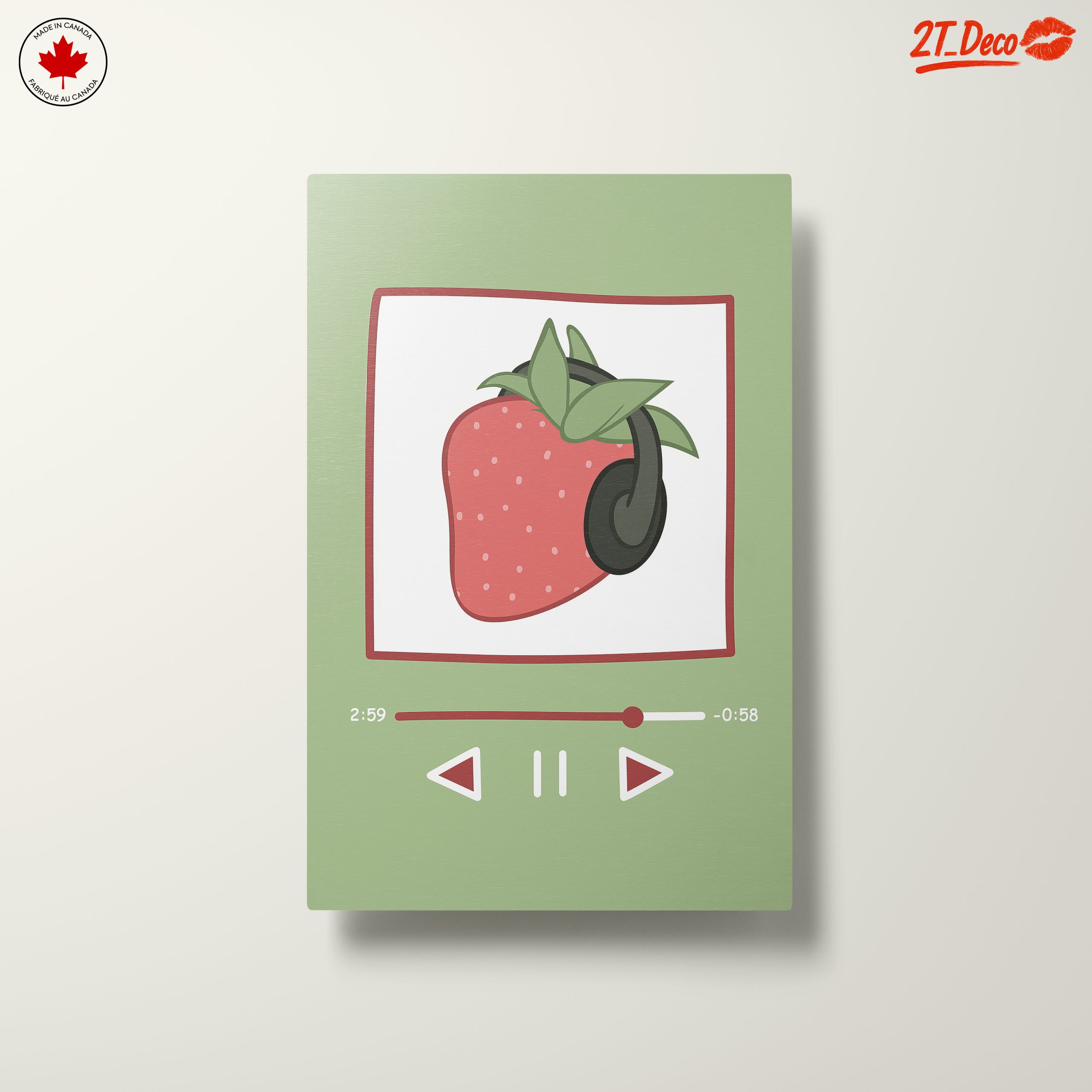 Strawberry Illustration with Headphones - Image 10