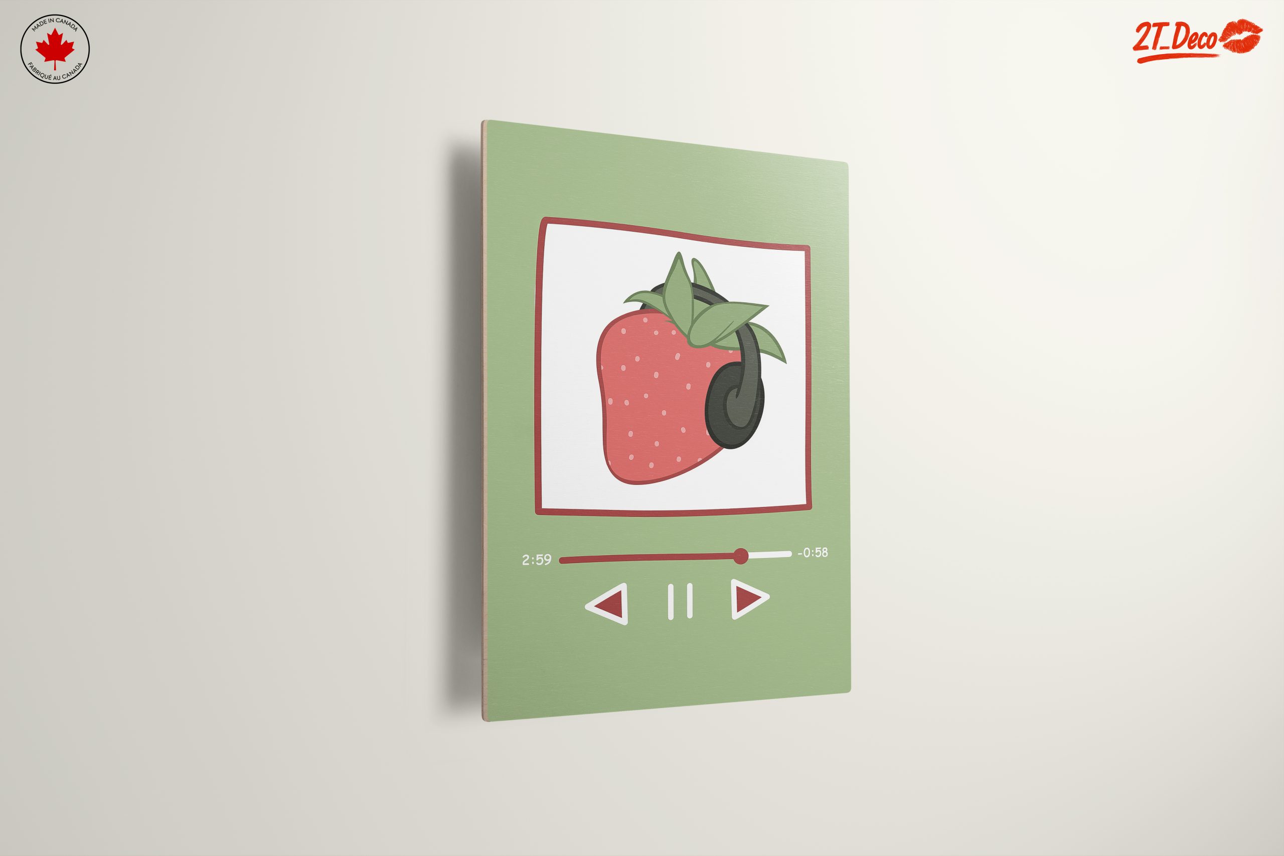 Strawberry Illustration with Headphones - Image 13