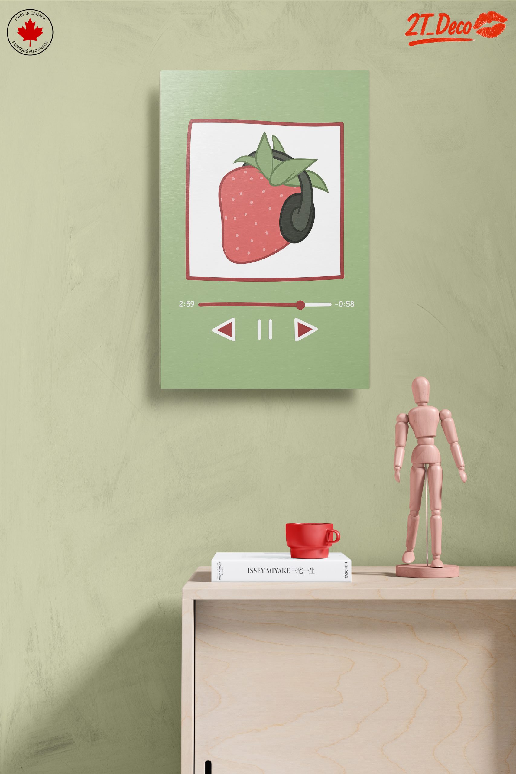 Strawberry Illustration with Headphones - Image 14