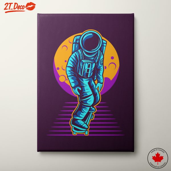 Vibrant Space Skateboarder Artwork