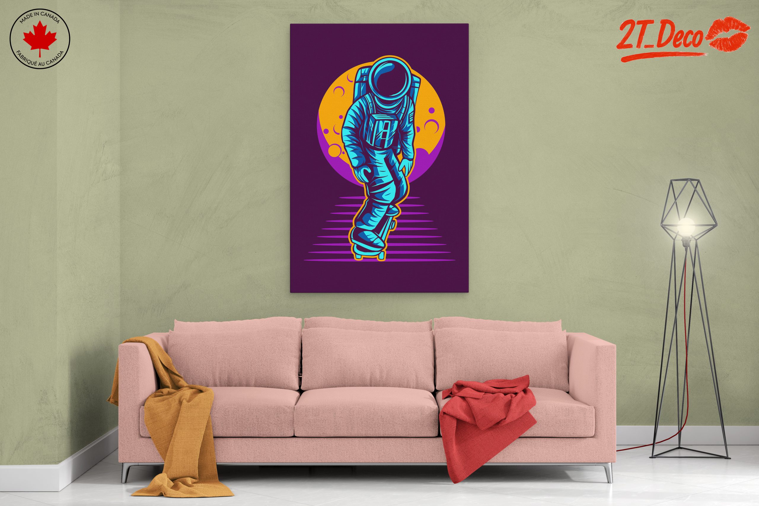 Vibrant Space Skateboarder Artwork - Image 2