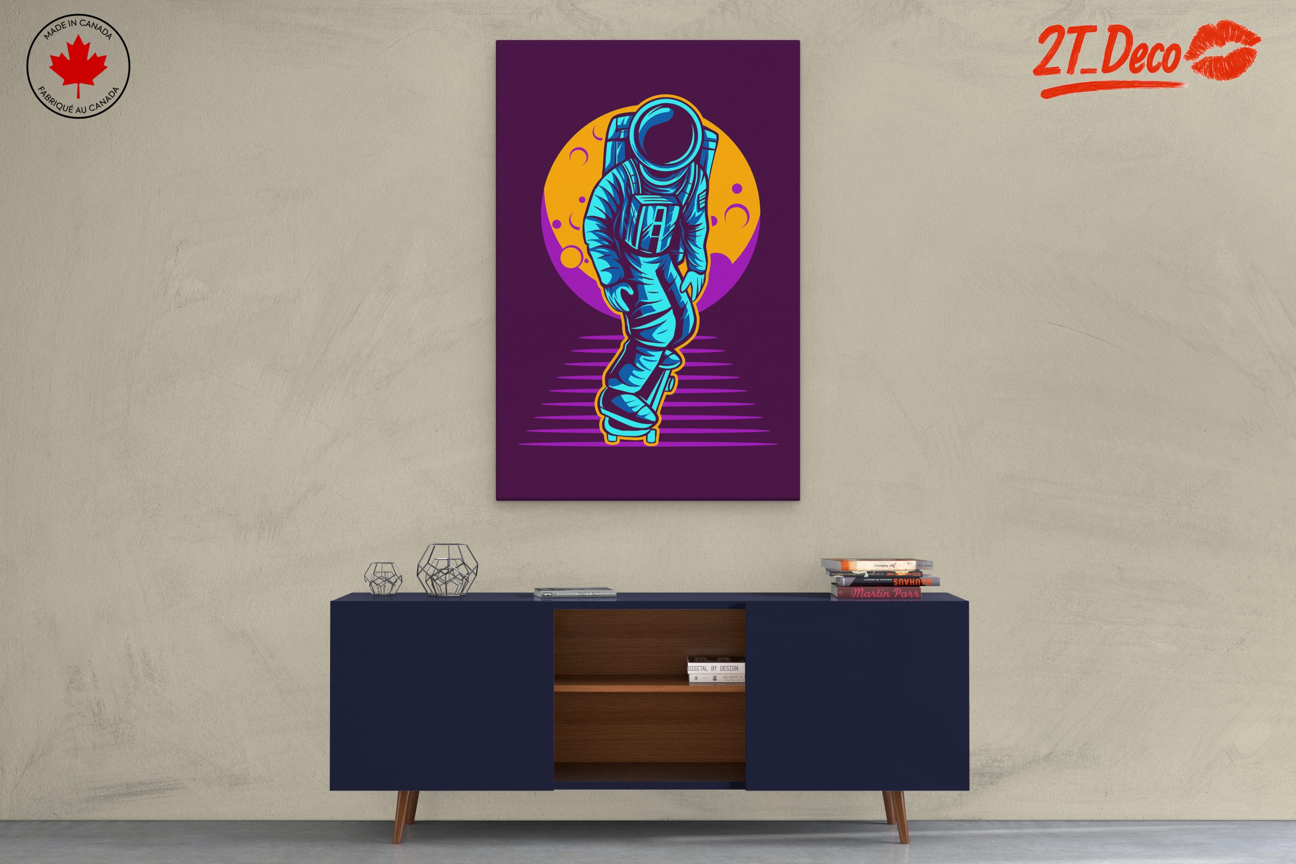 Vibrant Space Skateboarder Artwork - Image 3