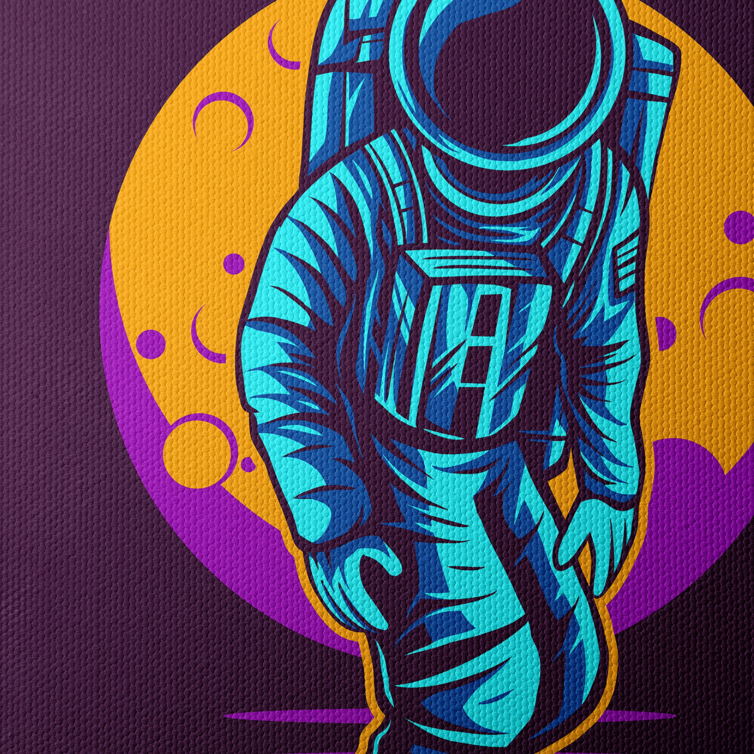 Vibrant Space Skateboarder Artwork - Image 4