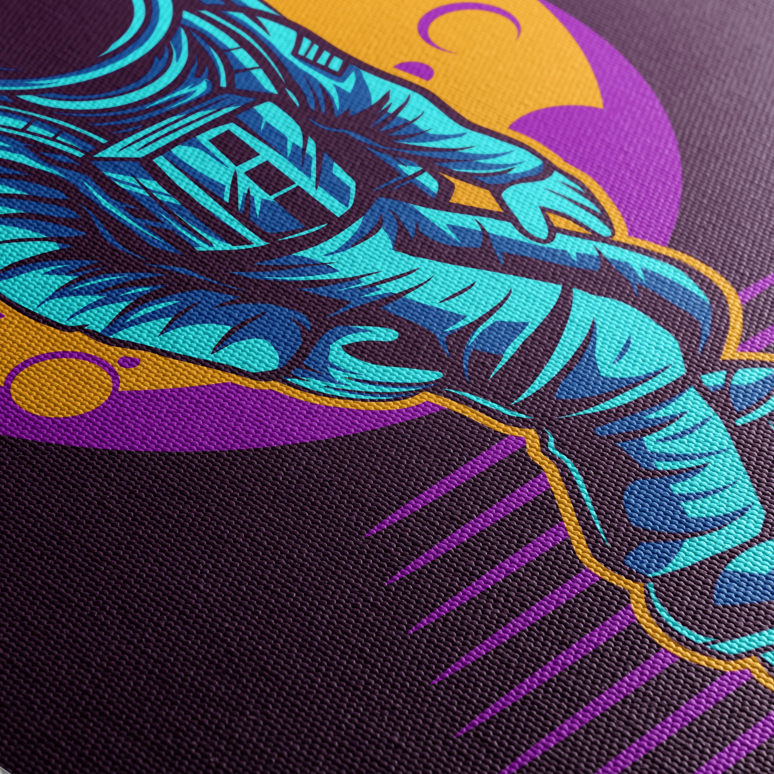Vibrant Space Skateboarder Artwork - Image 5
