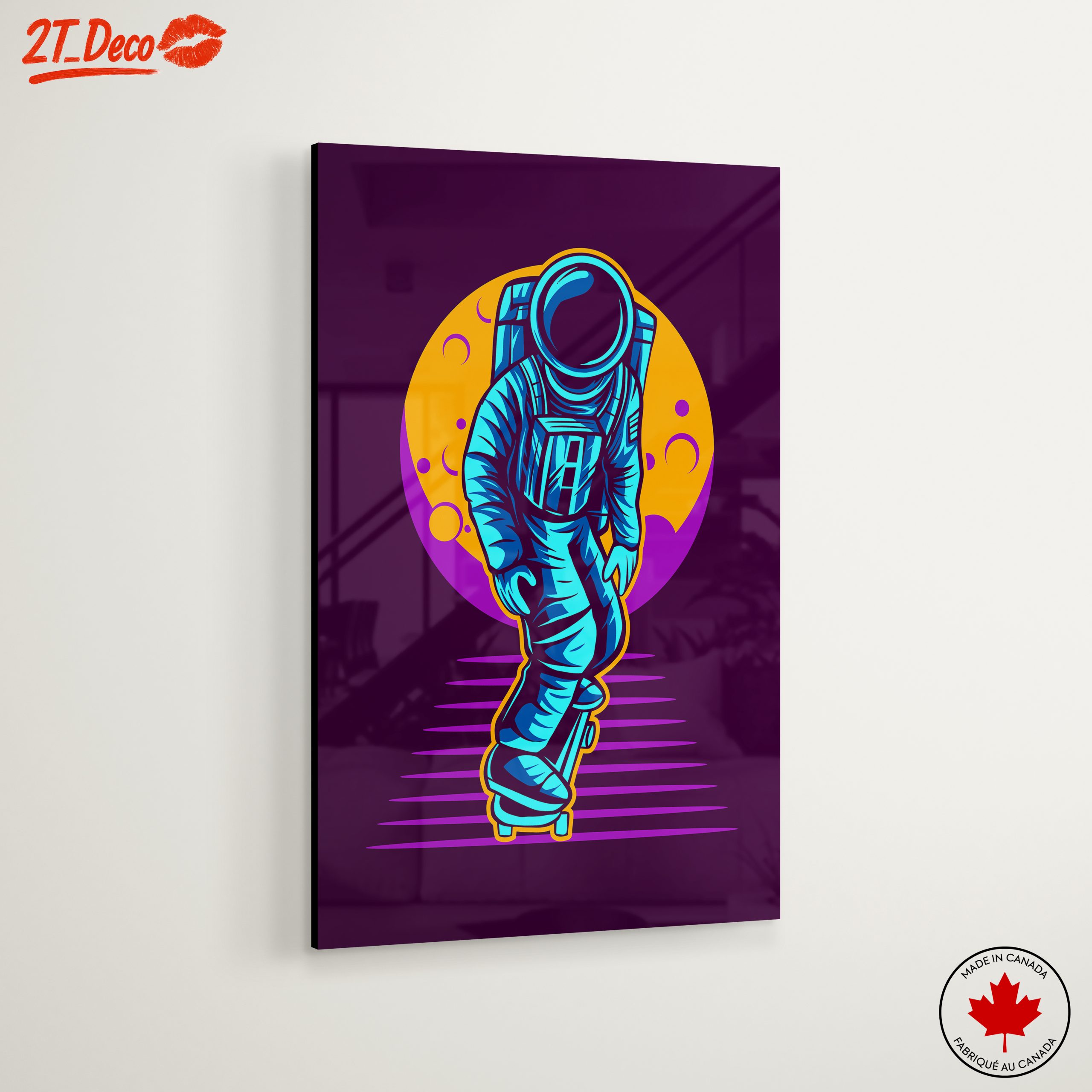 Vibrant Space Skateboarder Artwork - Image 6