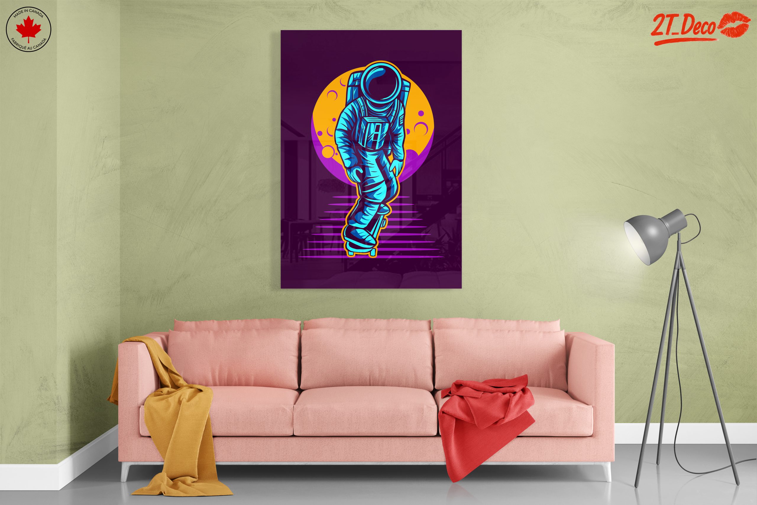 Vibrant Space Skateboarder Artwork - Image 7