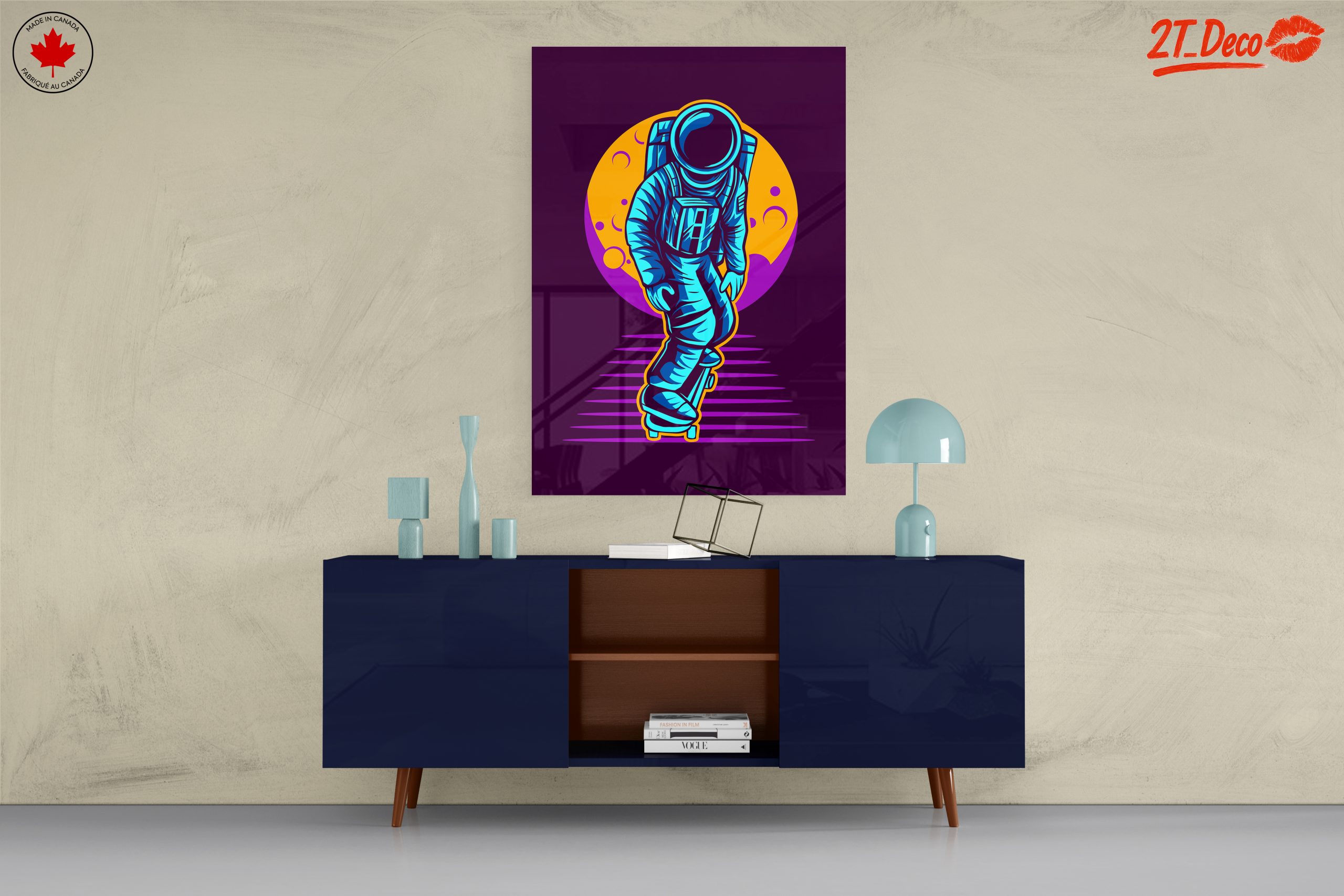 Vibrant Space Skateboarder Artwork - Image 8