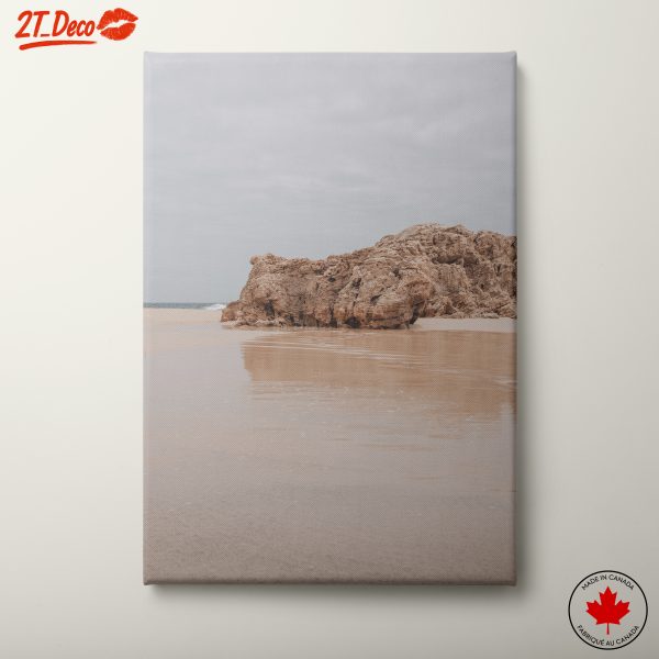 Serene Beach Landscape with Rock Formation