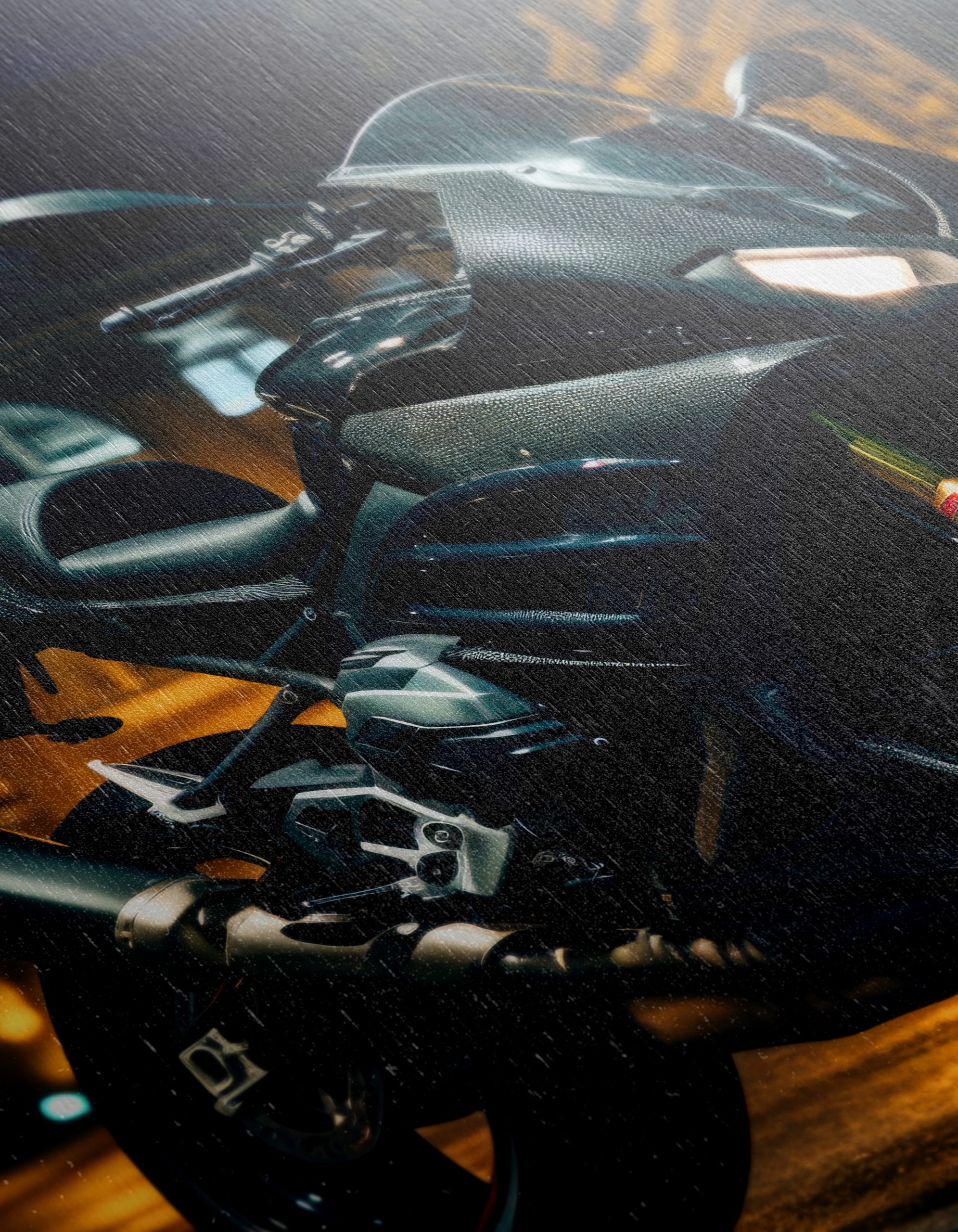Sleek Motorcycle at Night with City Lights - Image 12