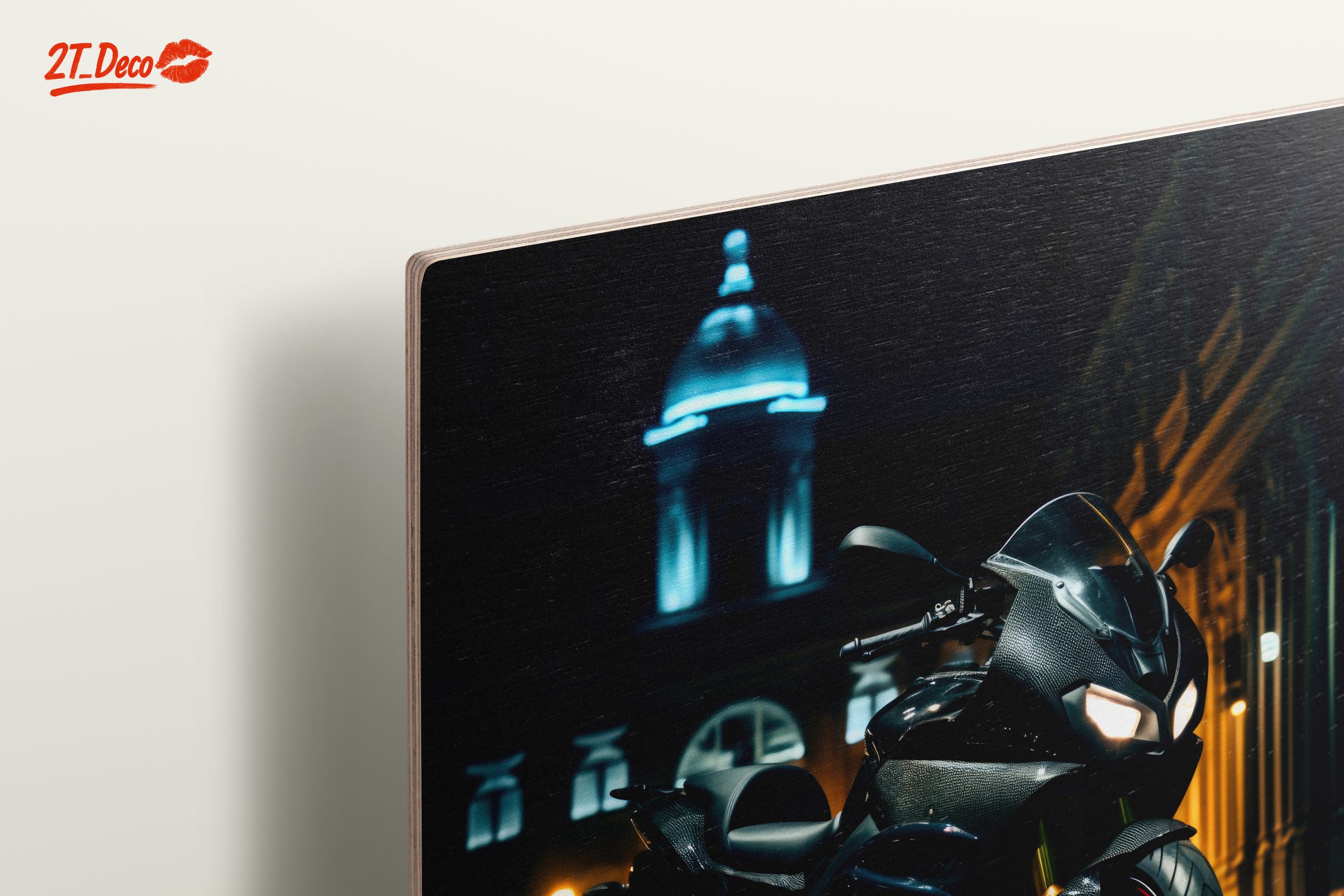 Sleek Motorcycle at Night with City Lights - Image 15