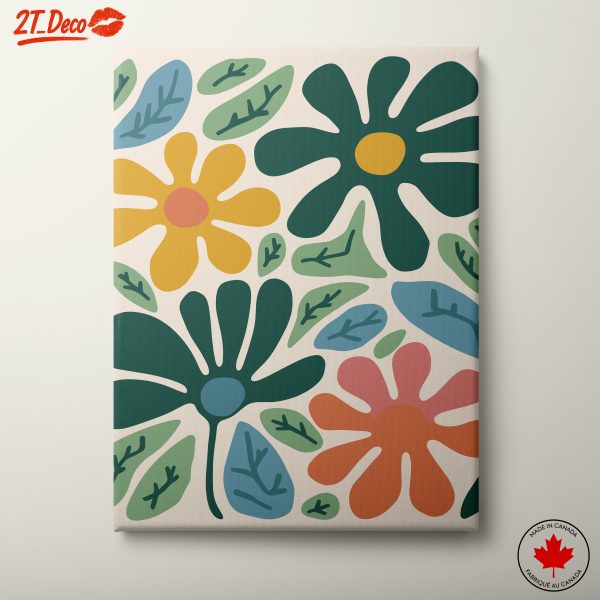 Colorful Botanical Abstract Art Featuring Flowers