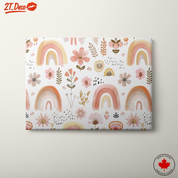 Colorful Floral Patterns with Rainbows