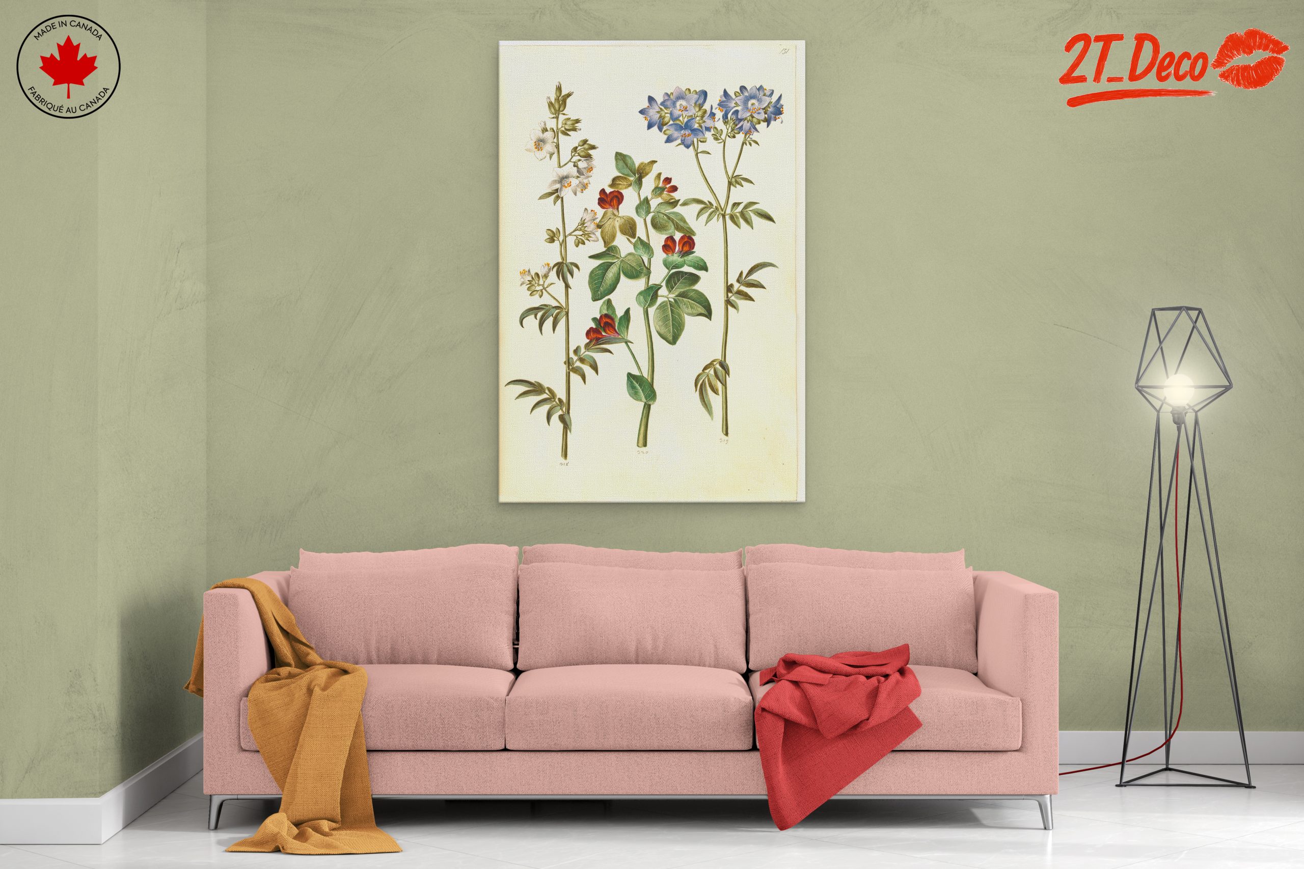 Beautiful Botanical Print of Colorful Flowers - Image 2