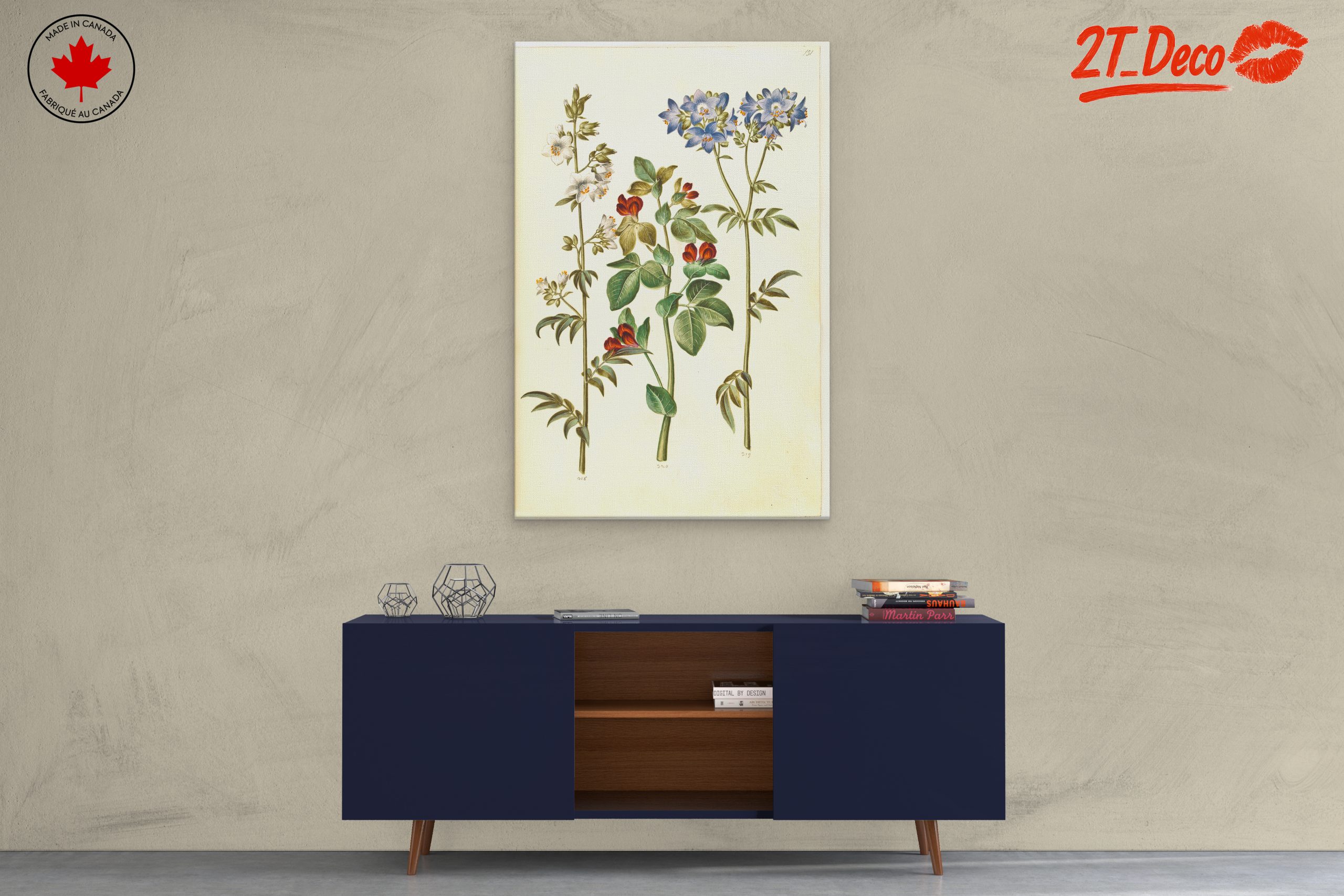 Beautiful Botanical Print of Colorful Flowers - Image 3