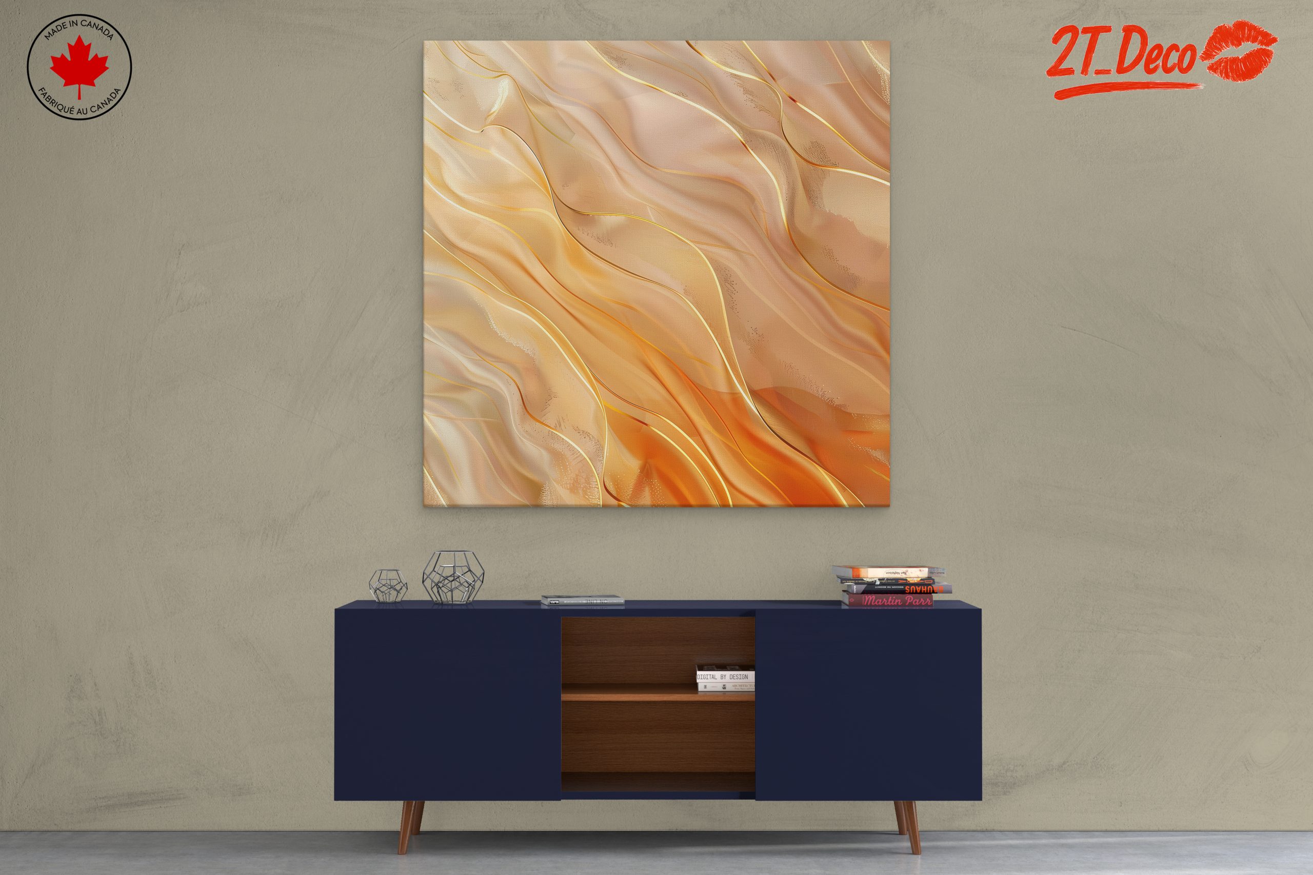 Elegant Abstract Waves in Warm Tones - Image 3