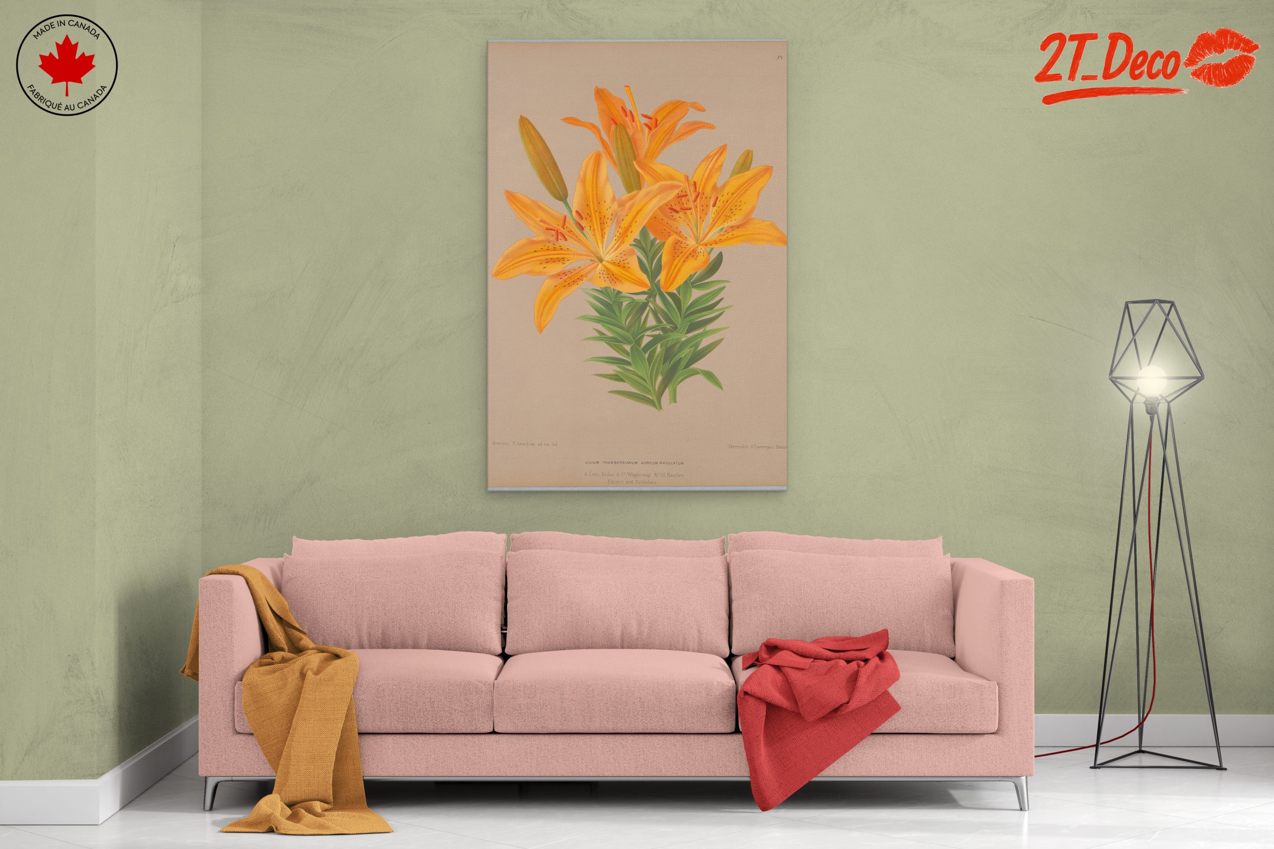 Vibrant Yellow Lily Botanical Art - Image 2