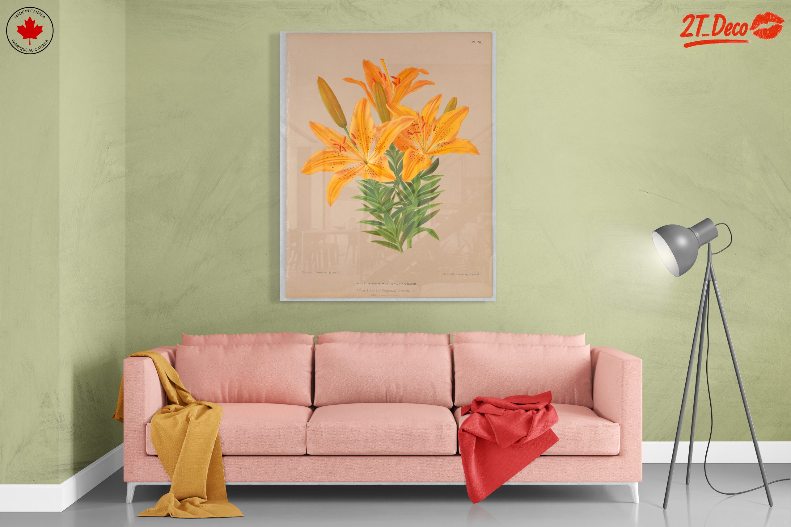 Vibrant Yellow Lily Botanical Art - Image 7