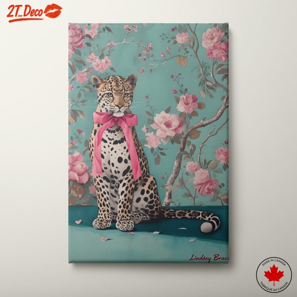 Leopard With Floral Background
