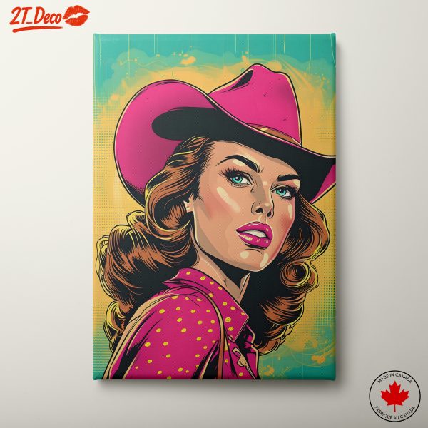 Vibrant Retro Western Woman Artwork