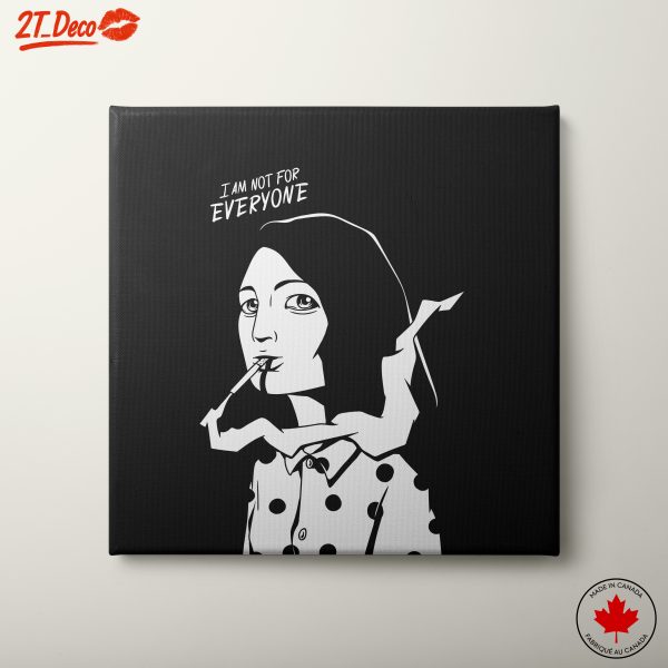 Stylized Character Illustration with Bold Message