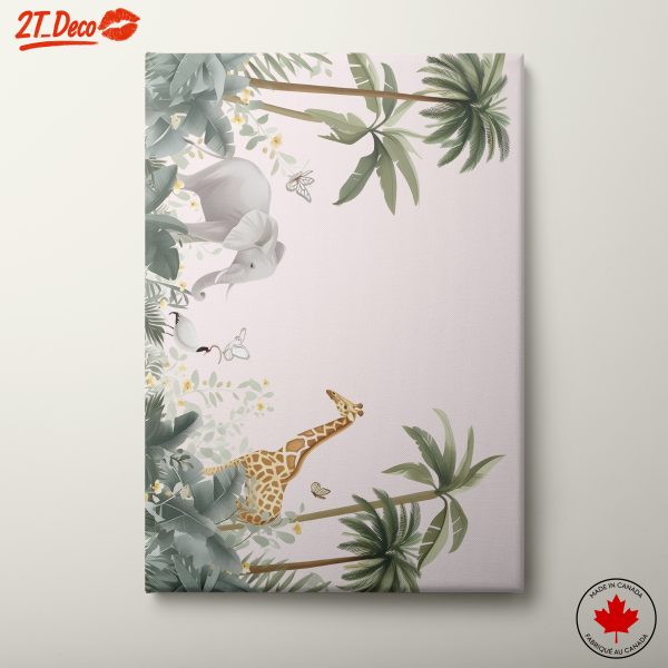 Giraffe and Elephant Jungle Art