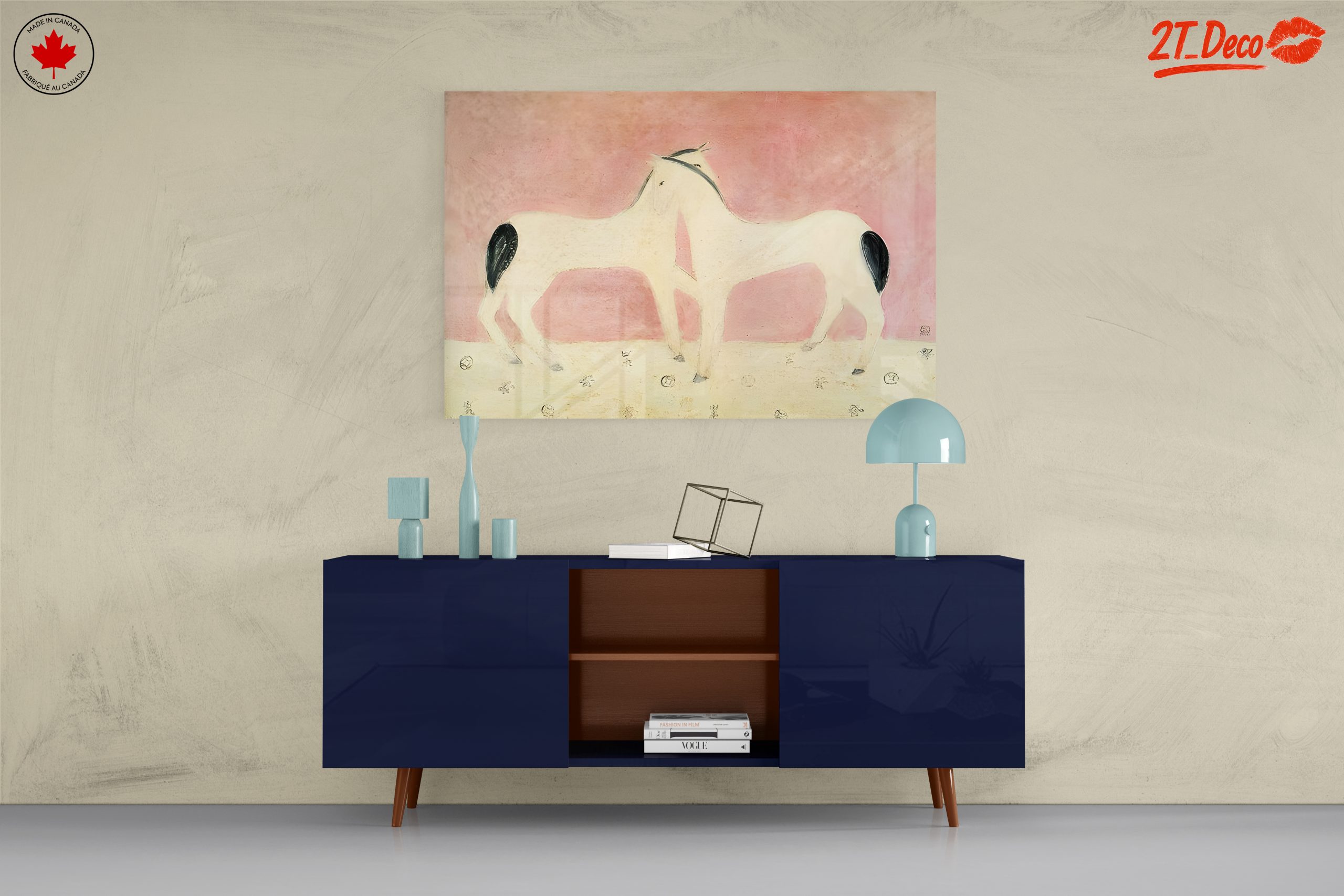 Stylized Horses on Soft Pink Background - Image 8