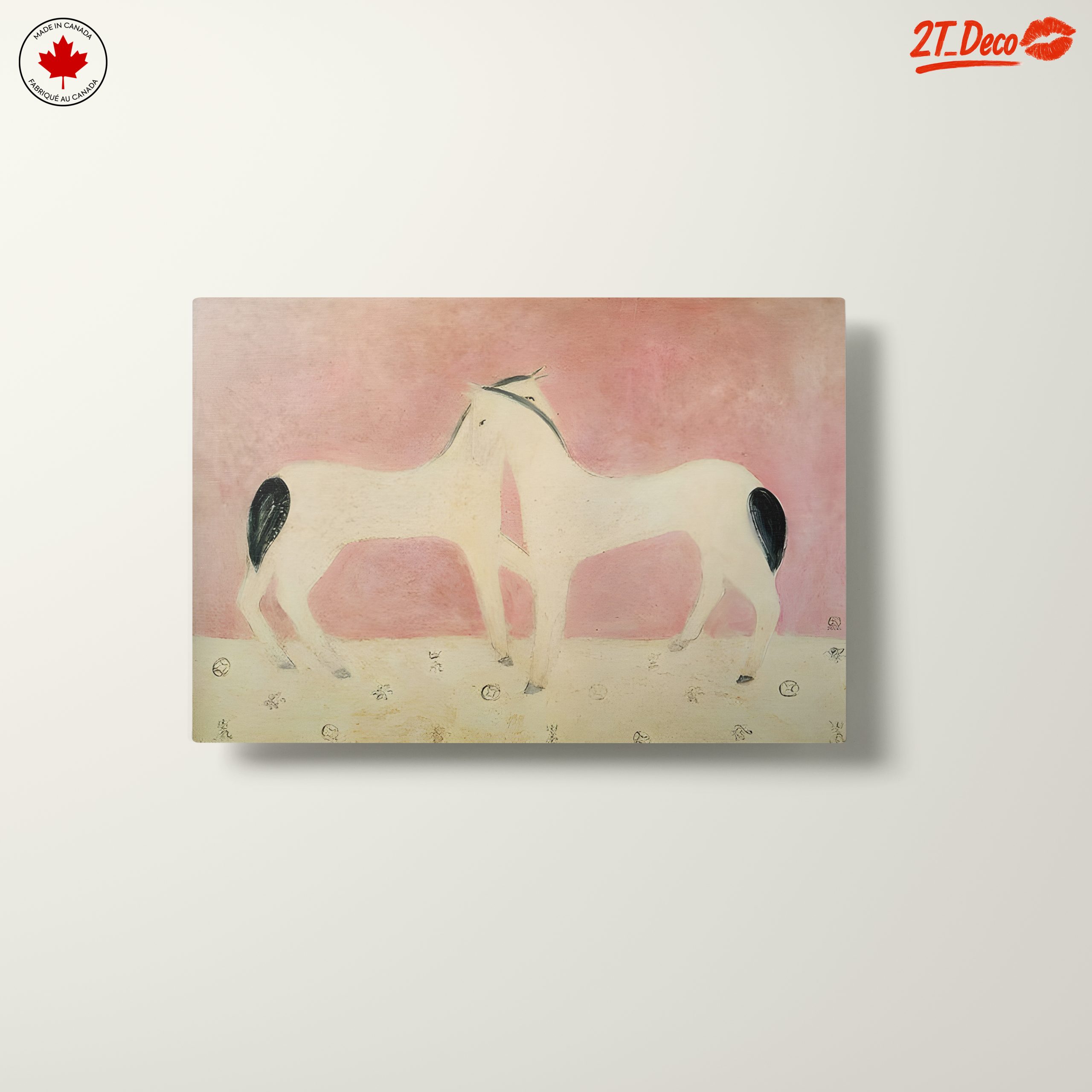 Stylized Horses on Soft Pink Background - Image 10