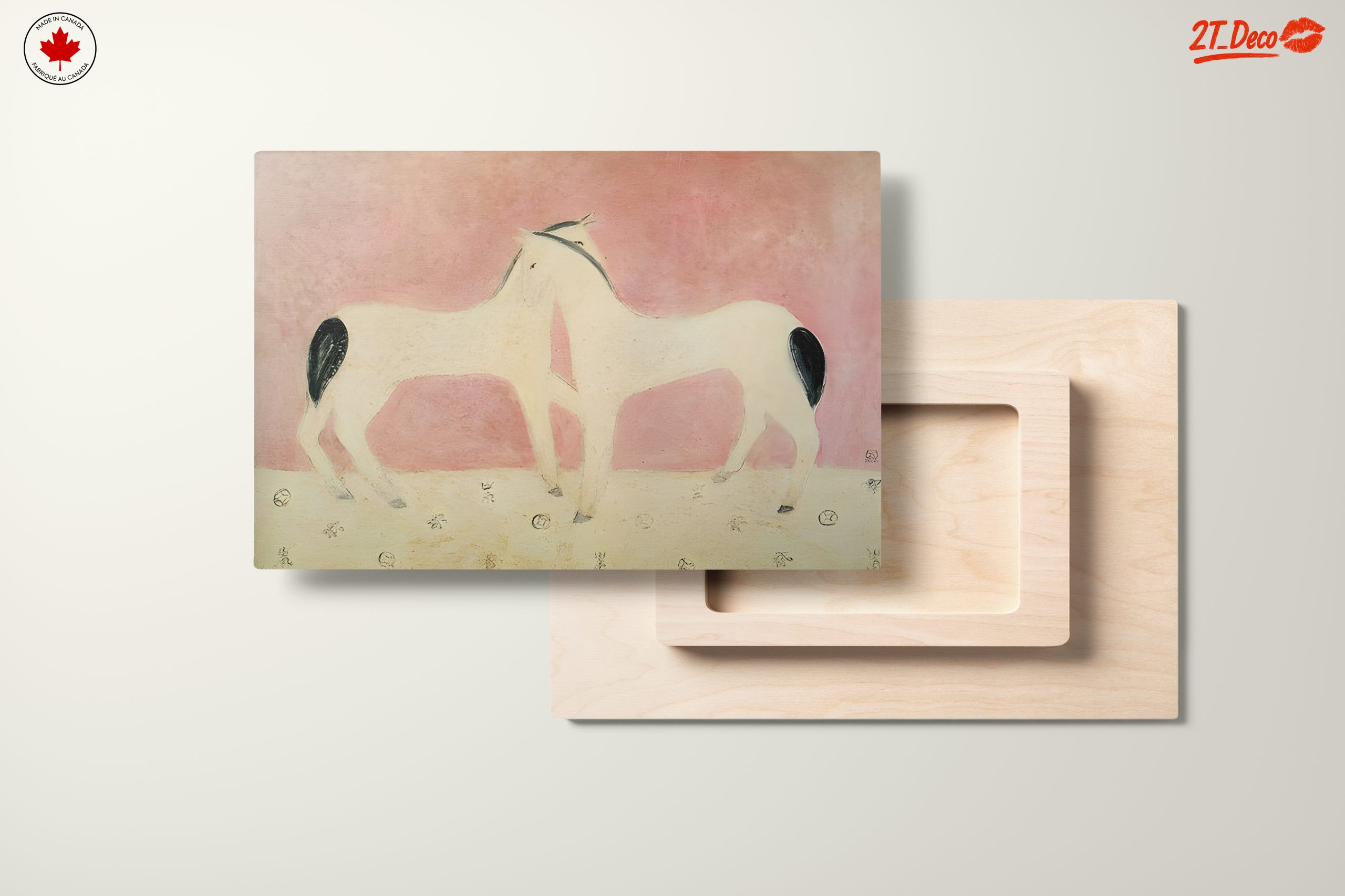 Stylized Horses on Soft Pink Background - Image 11
