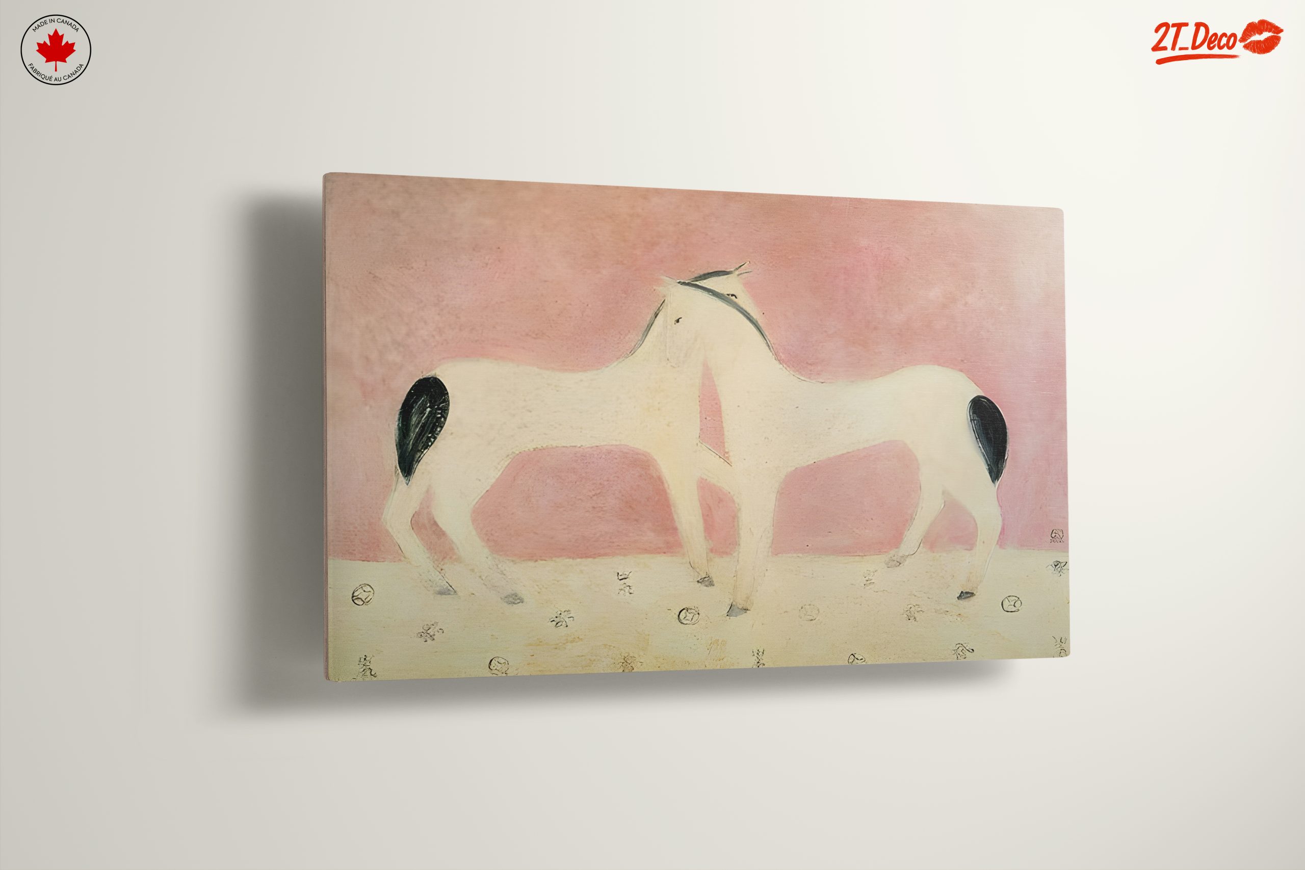 Stylized Horses on Soft Pink Background - Image 13