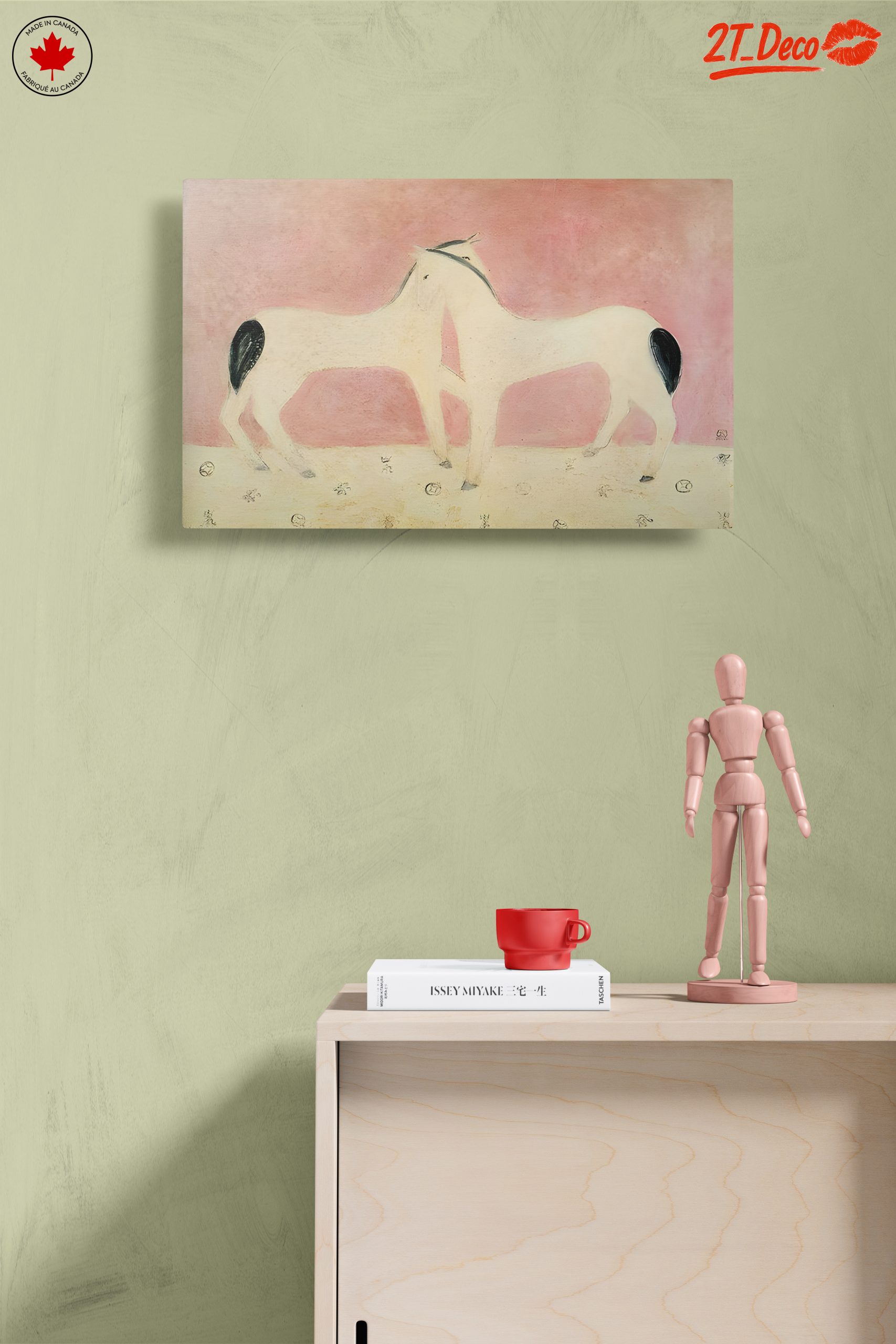 Stylized Horses on Soft Pink Background - Image 14