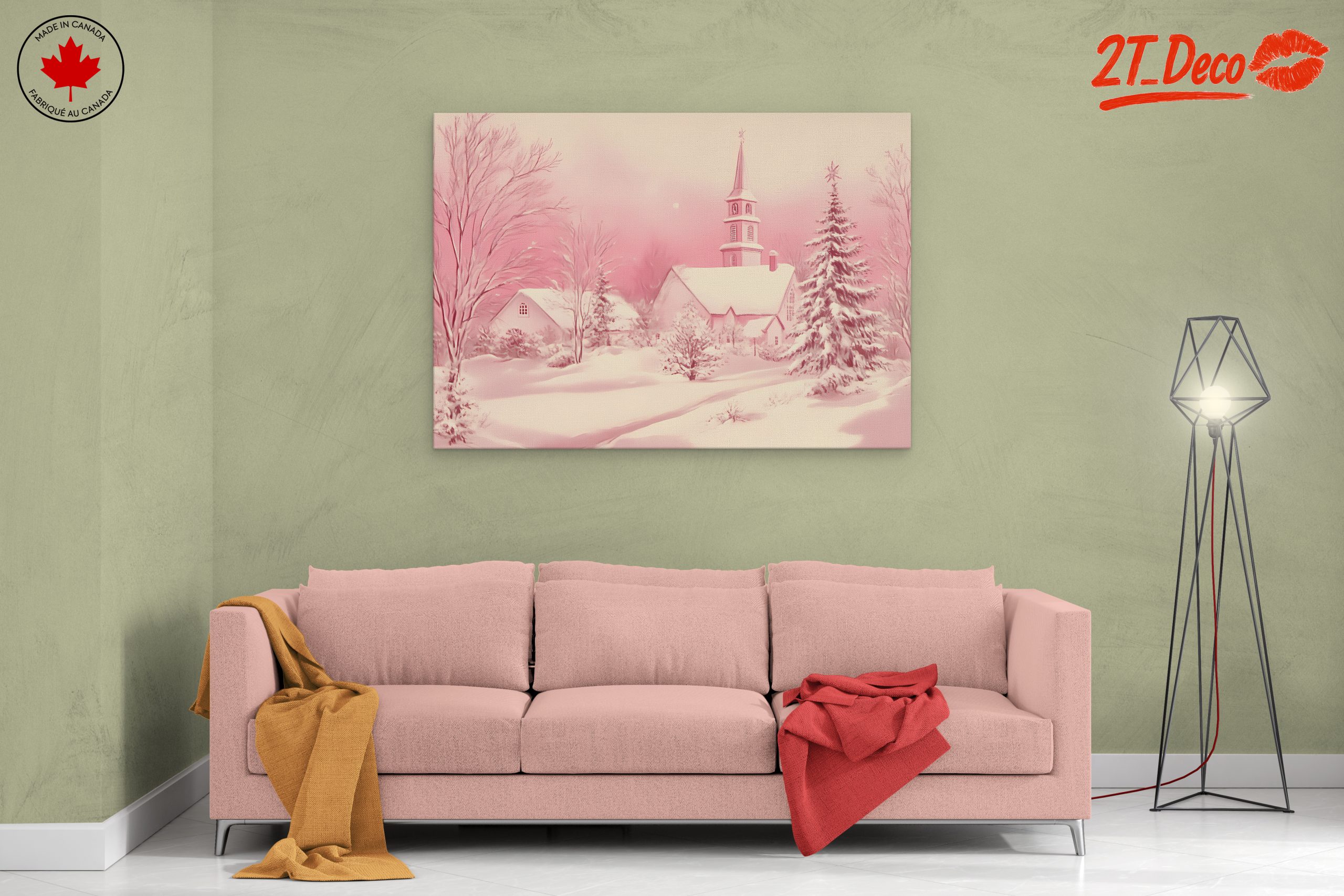 Serene Winter Landscape with Church - Image 2