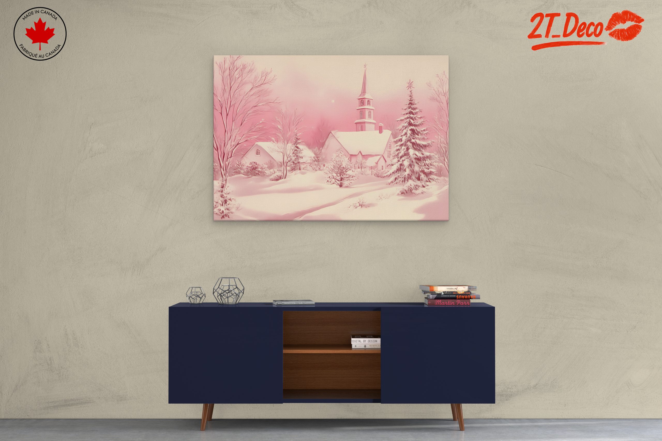 Serene Winter Landscape with Church - Image 3