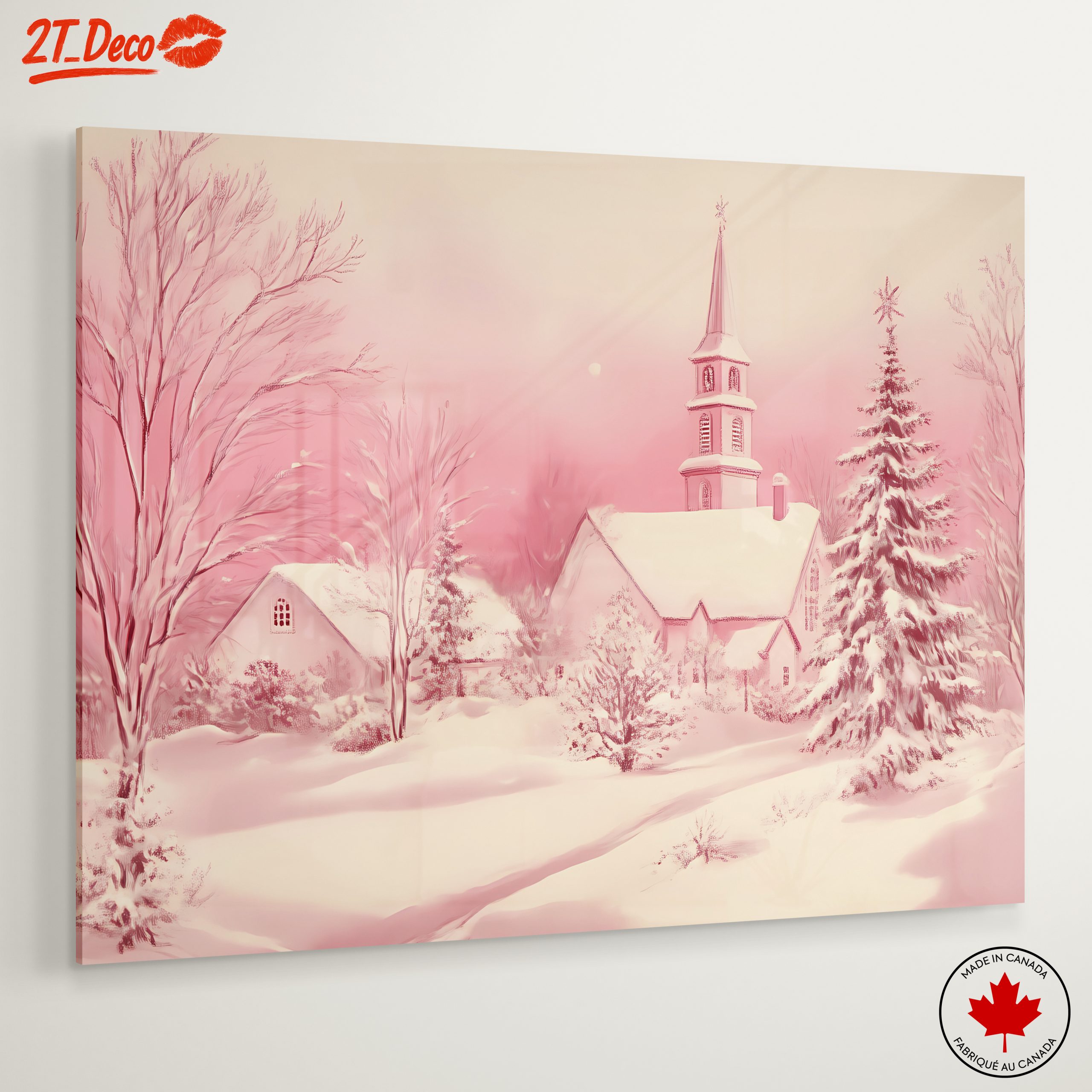 Serene Winter Landscape with Church - Image 6