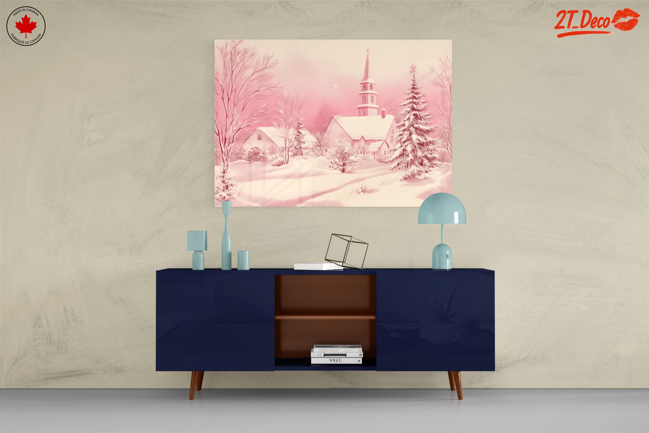 Serene Winter Landscape with Church - Image 8