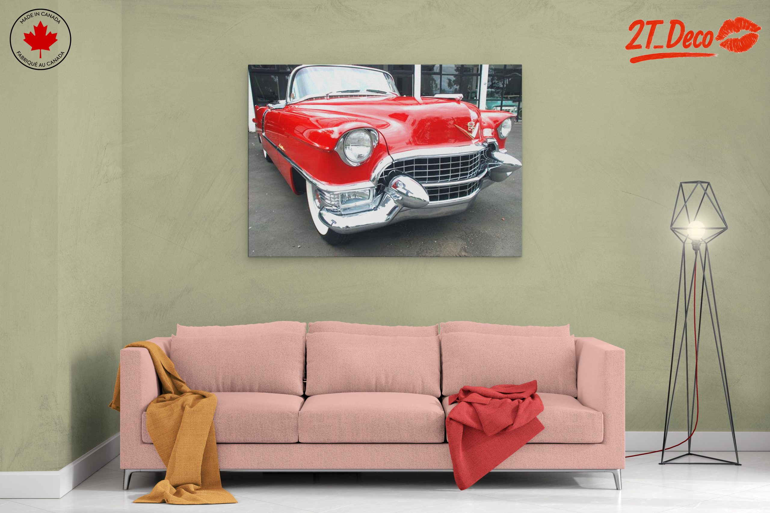 Vintage Red Cadillac Front View - Image 2