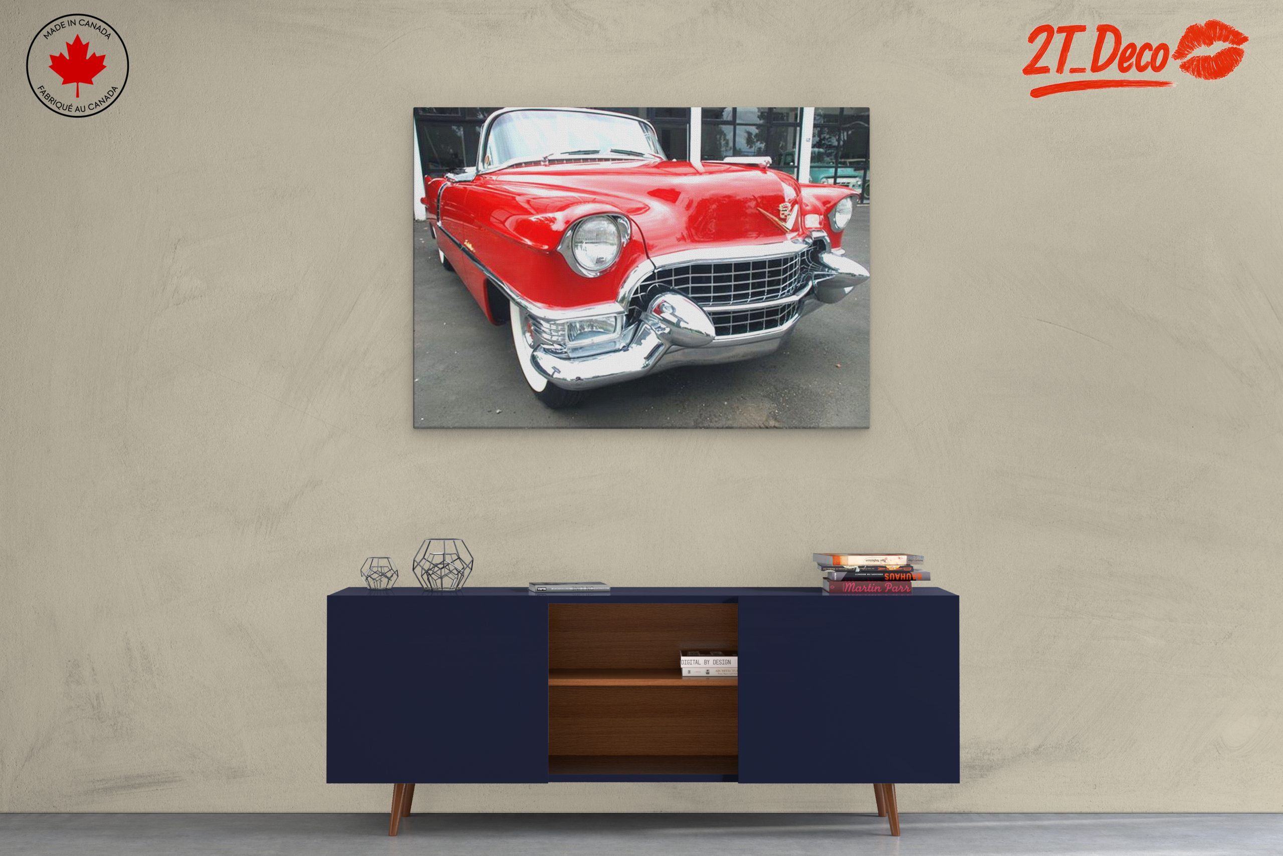 Vintage Red Cadillac Front View - Image 3