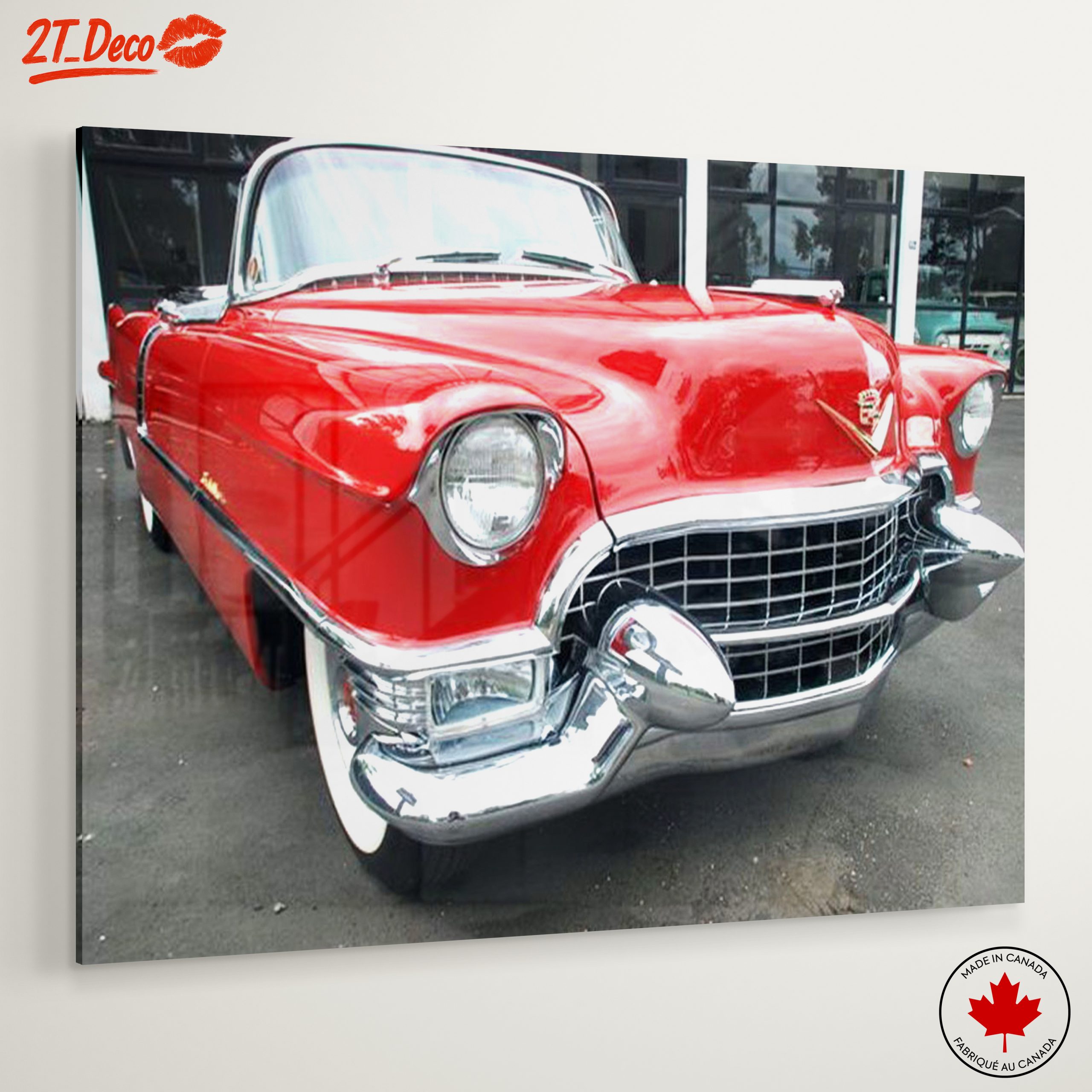 Vintage Red Cadillac Front View - Image 6