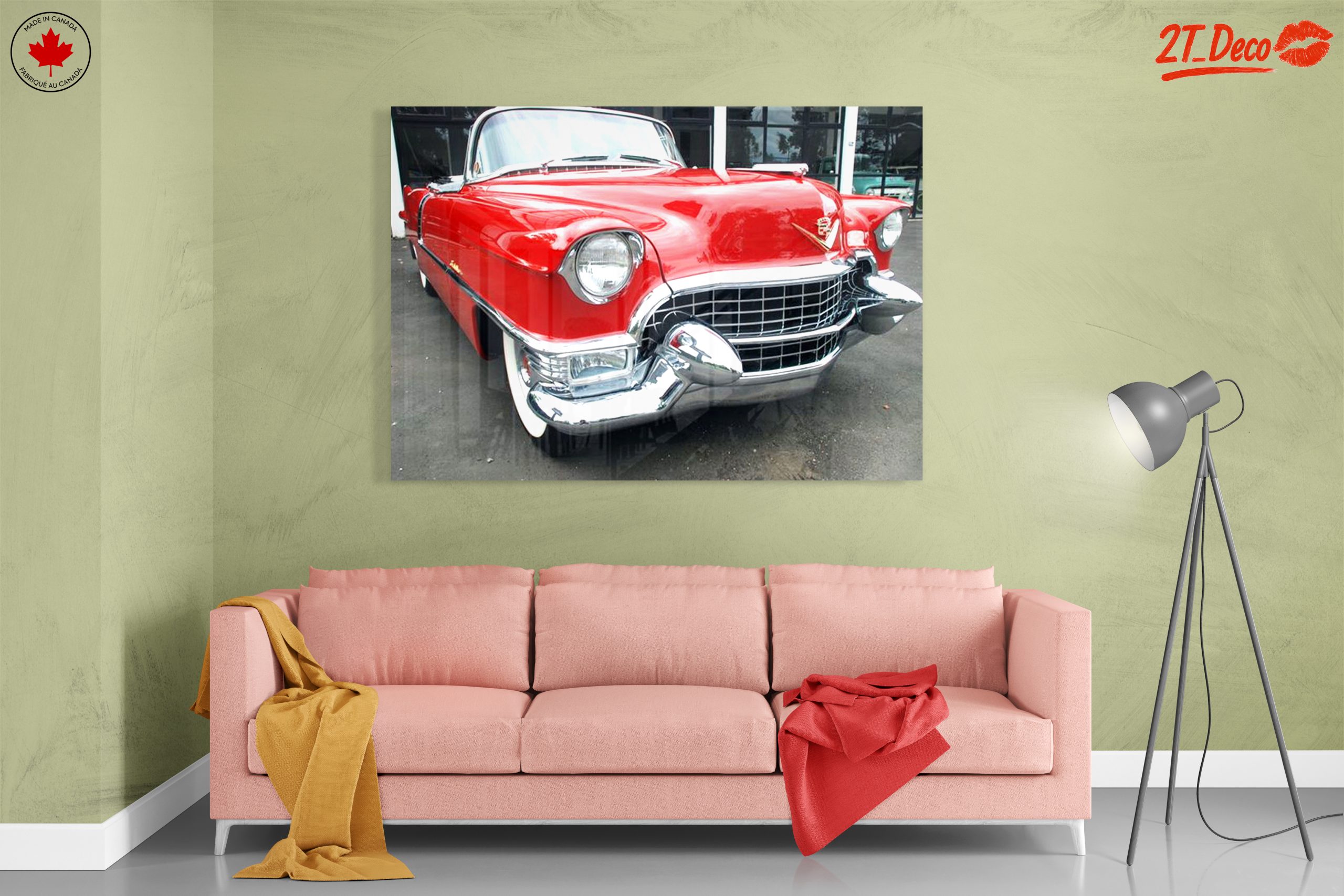 Vintage Red Cadillac Front View - Image 7