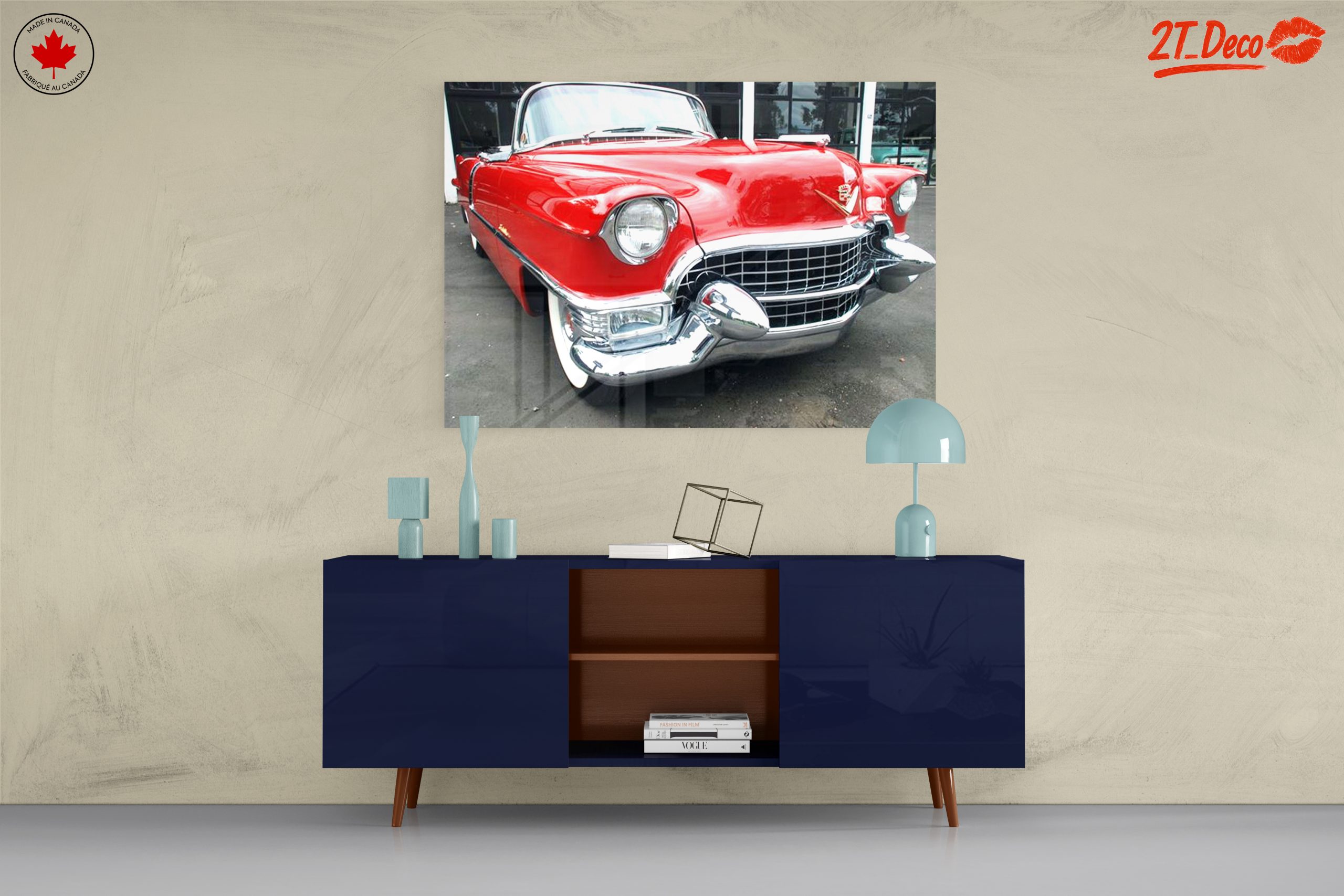 Vintage Red Cadillac Front View - Image 8