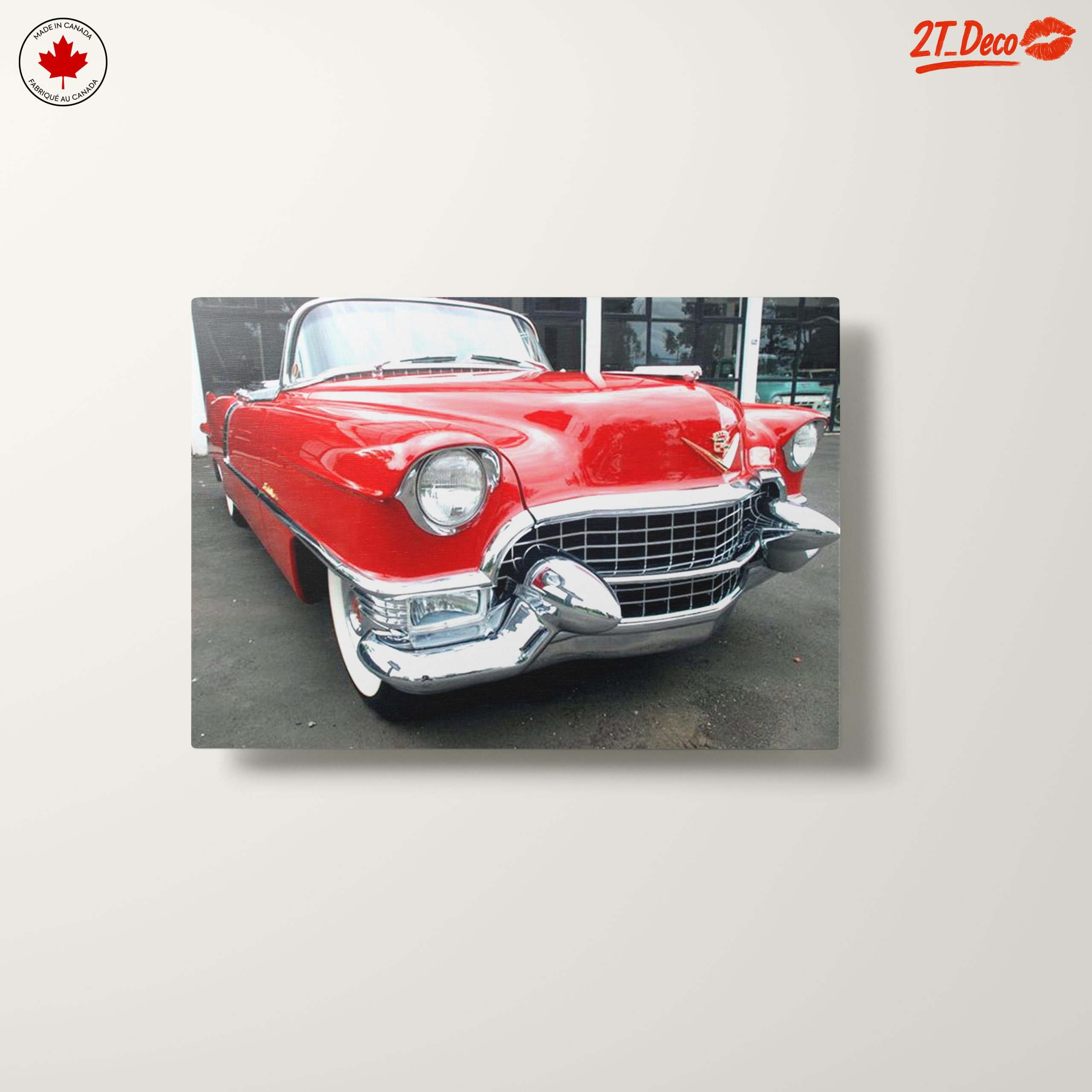 Vintage Red Cadillac Front View - Image 10